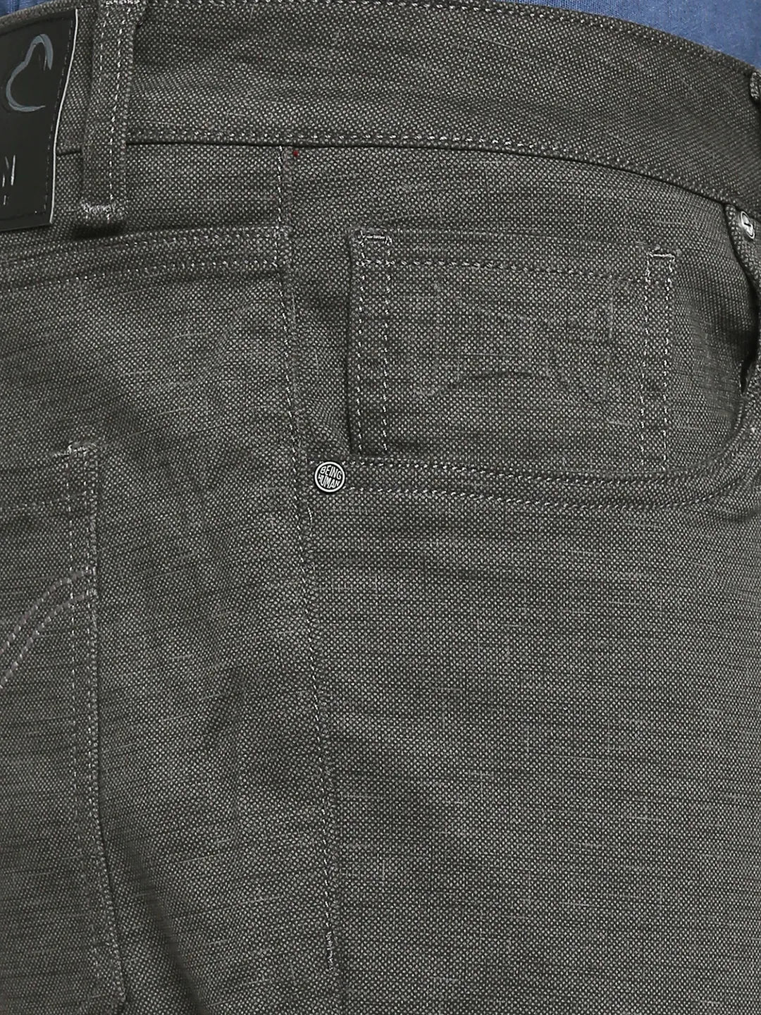 Grey Cropped Fit Men's Chinos by Being Human Clothing - Image 5