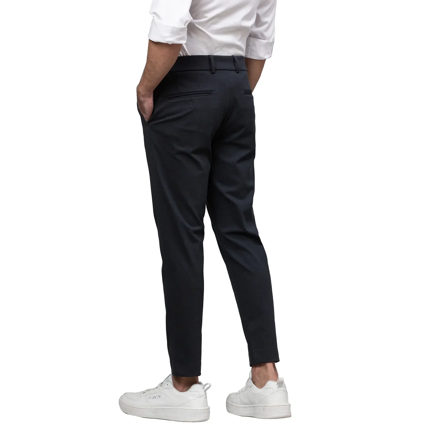 Blue Cropped Fit Men's Chinos by Being Human Clothing - Image 3