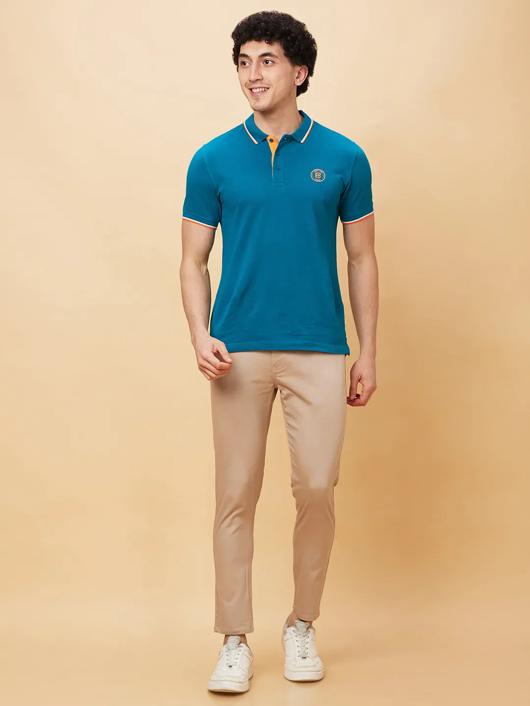 Beige Cropped Fit Men's Chinos by Being Human Clothing - Image 11