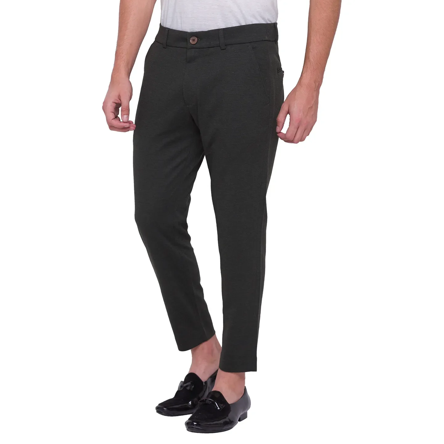 Green Cropped Fit Men's Chinos by Being Human Clothing - Image 2