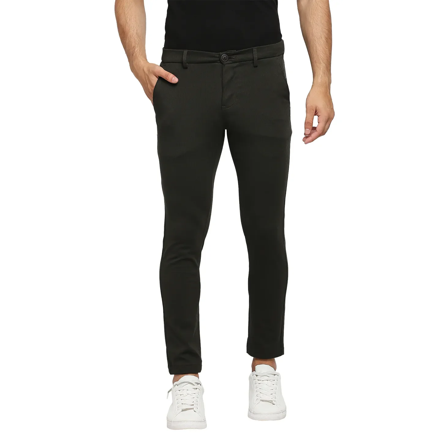 Green Cropped Fit Men's Chinos by Being Human Clothing