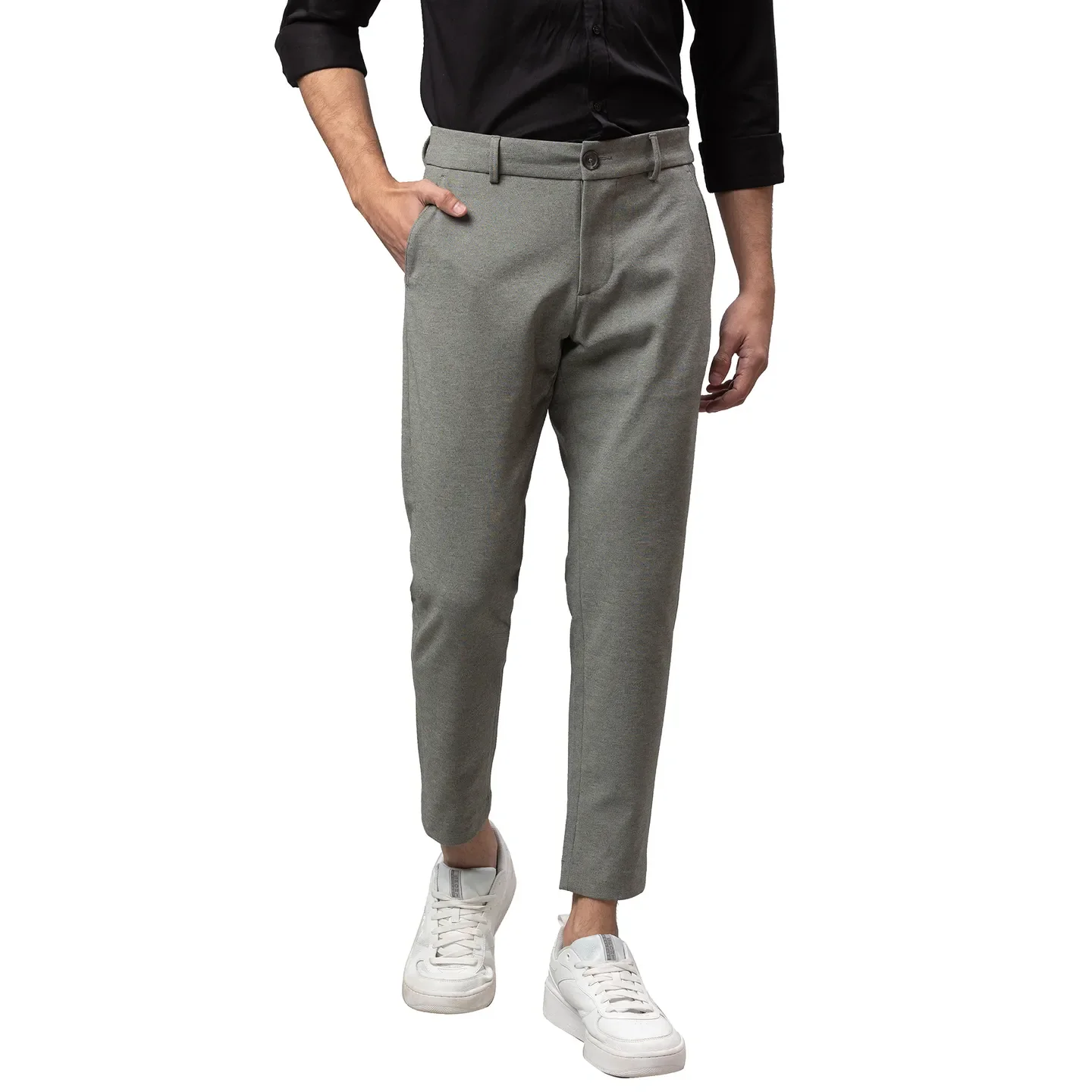 Grey Cropped Fit Men's Chinos by Being Human Clothing