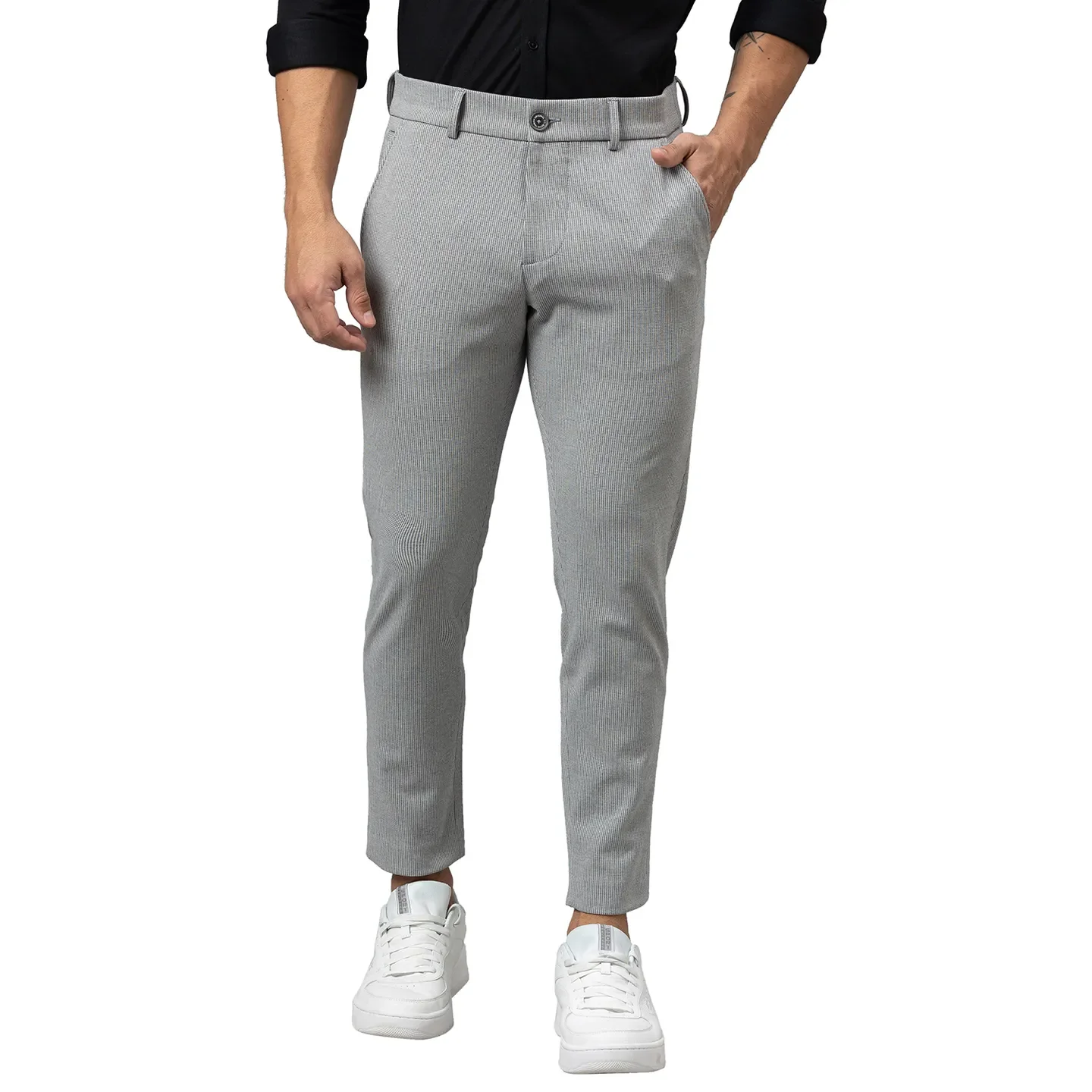 Grey Cropped Fit Men's Chinos by Being Human Clothing
