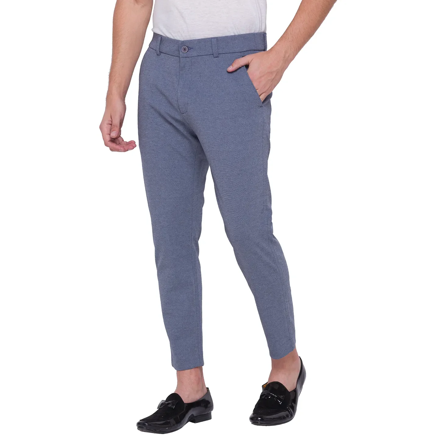 Blue Cropped Fit Men's Chinos by Being Human Clothing - Image 2