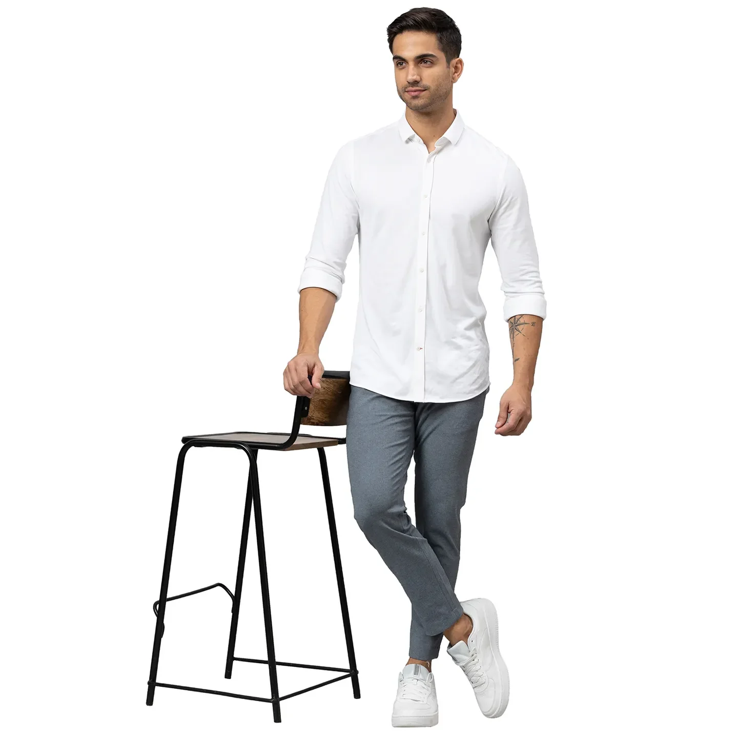 Blue Cropped Fit Men's Chinos by Being Human Clothing - Image 2