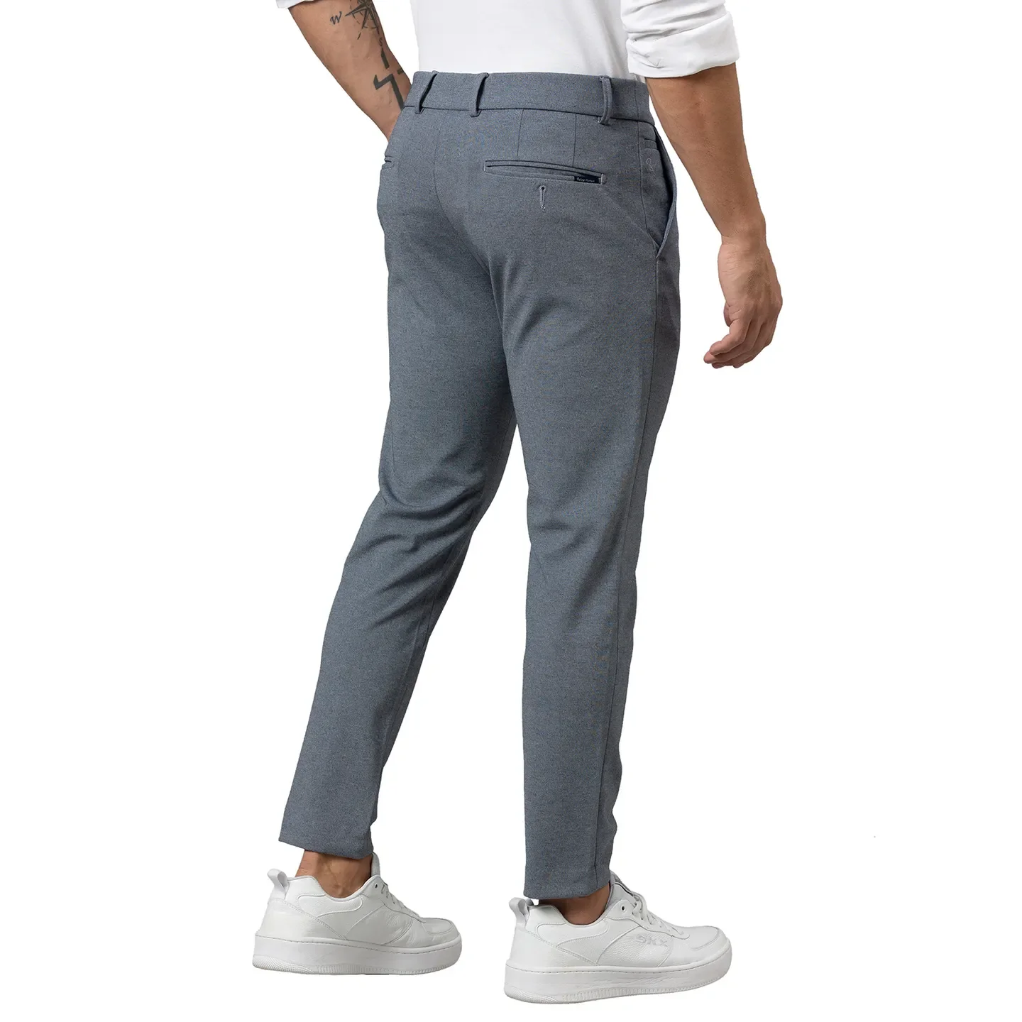 Blue Cropped Fit Men's Chinos by Being Human Clothing - Image 3