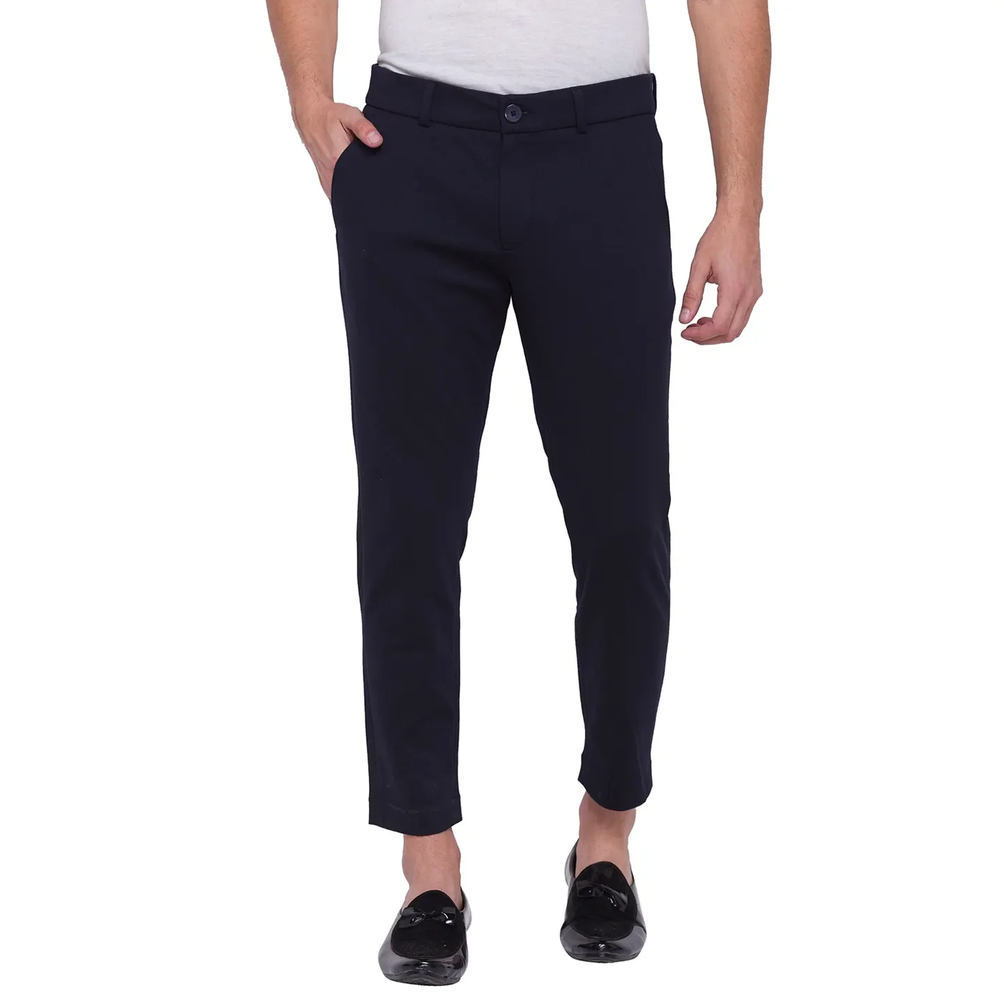 Blue Cropped Fit Men's Chinos by Being Human Clothing - Image 4