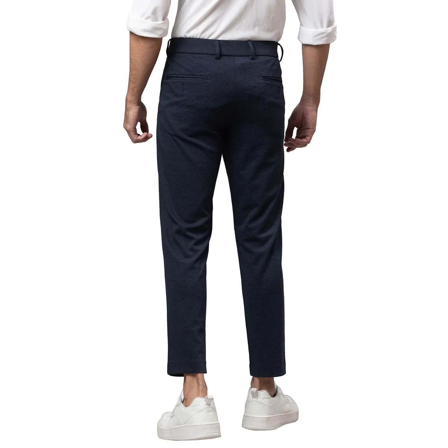 Navy Cropped Fit Chinos For Men By Being Human Clothing - Image 3