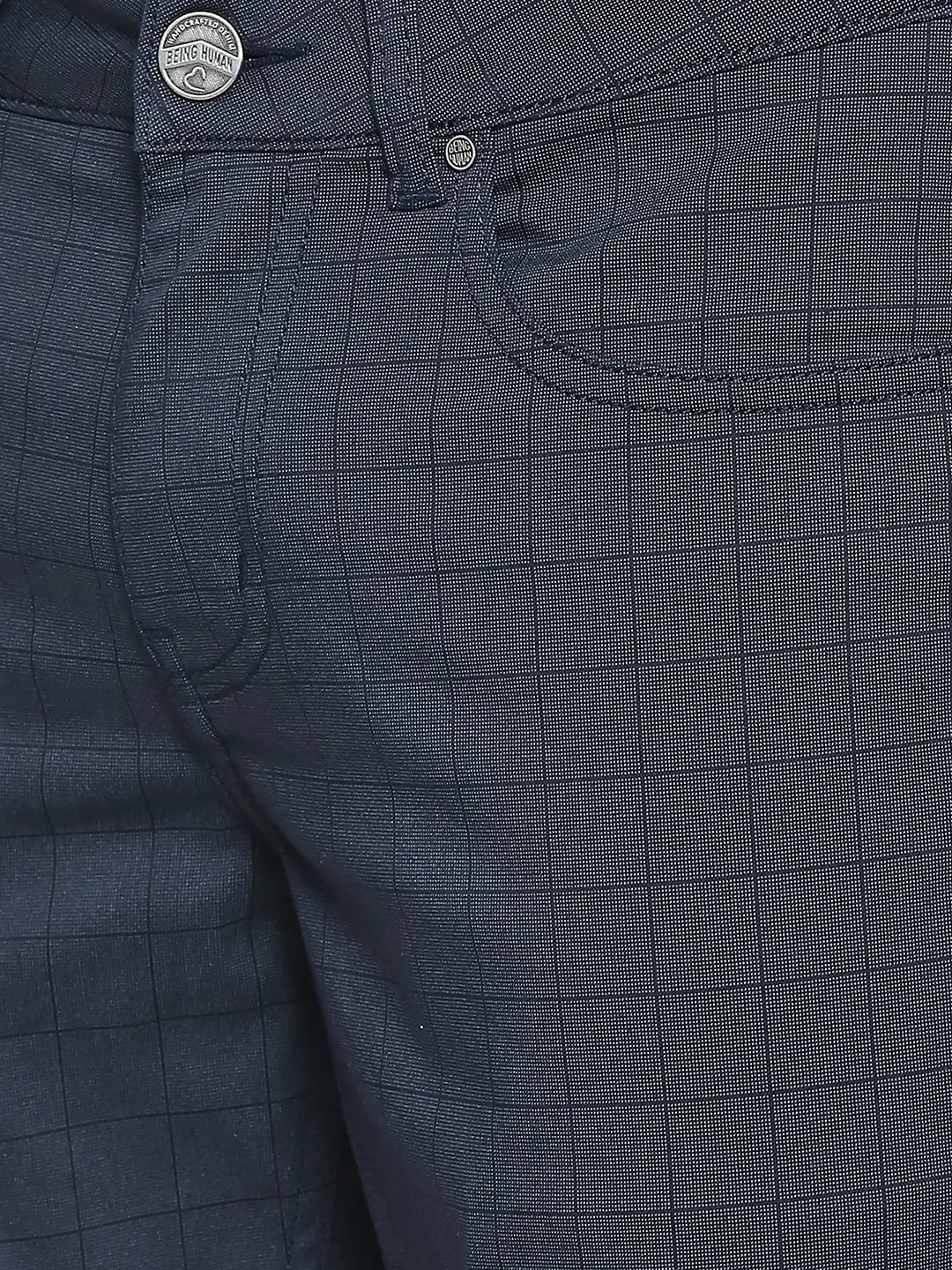 Blue Cropped Fit Men's Chinos by Being Human Clothing - Image 5