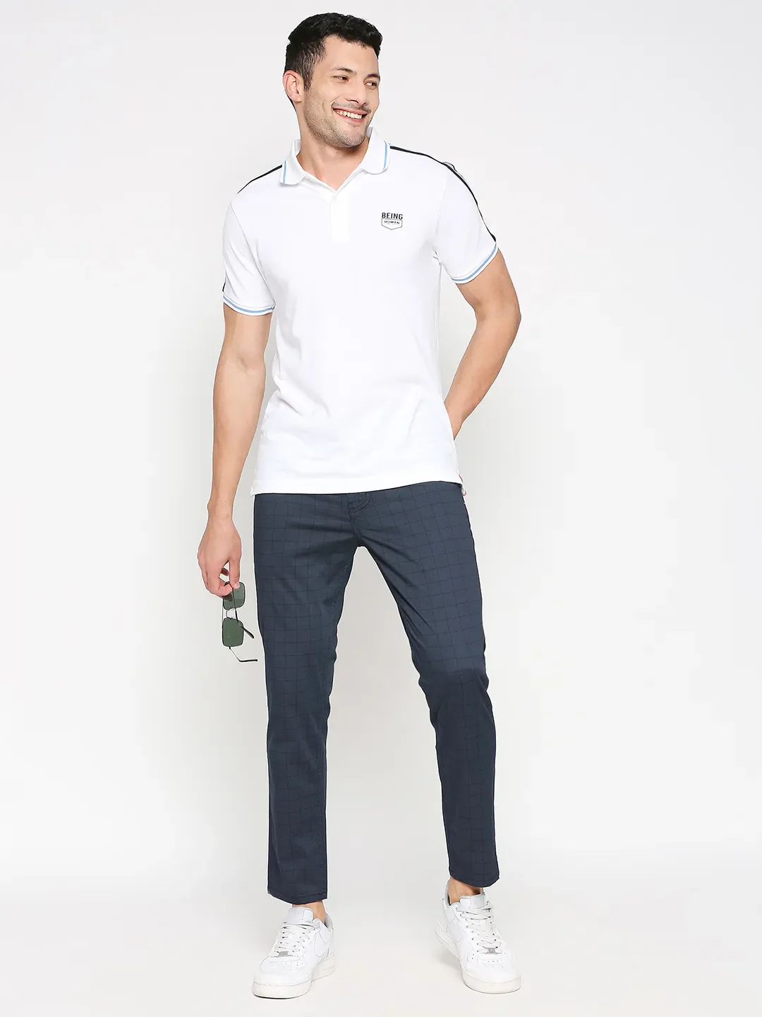 Blue Cropped Fit Men's Chinos by Being Human Clothing - Image 6