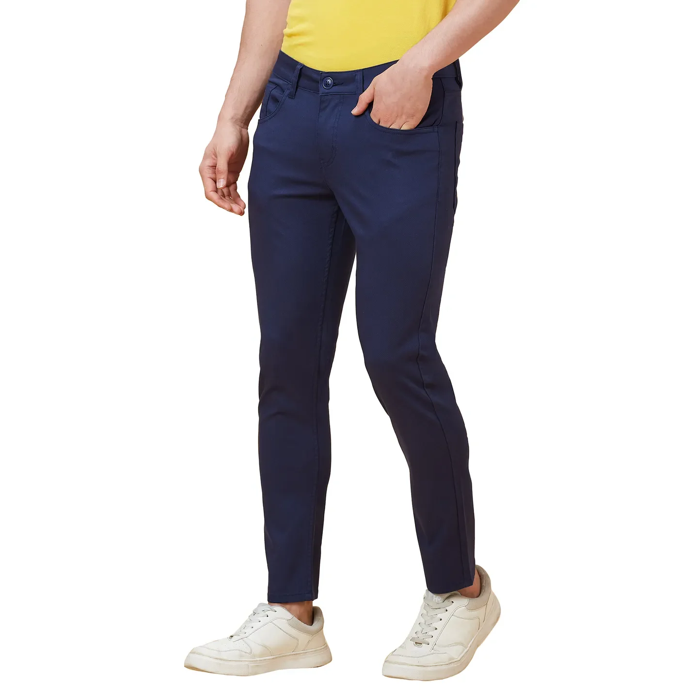 Blue Cropped Fit Men's Chinos by Being Human Clothing - Image 4