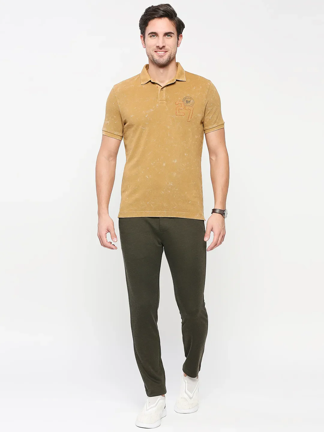 Olive Cropped Fit Men's Chinos by Being Human Clothing - Image 5