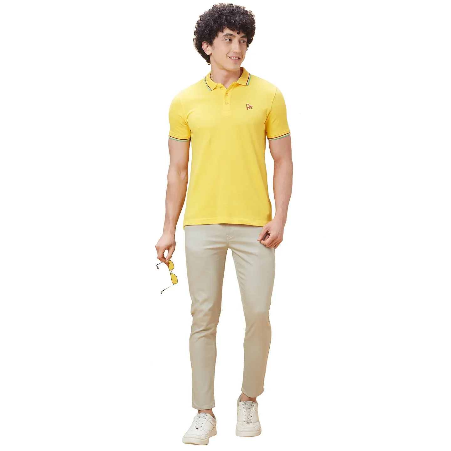 Green Cropped Fit Men's Chinos by Being Human Clothing - Image 2