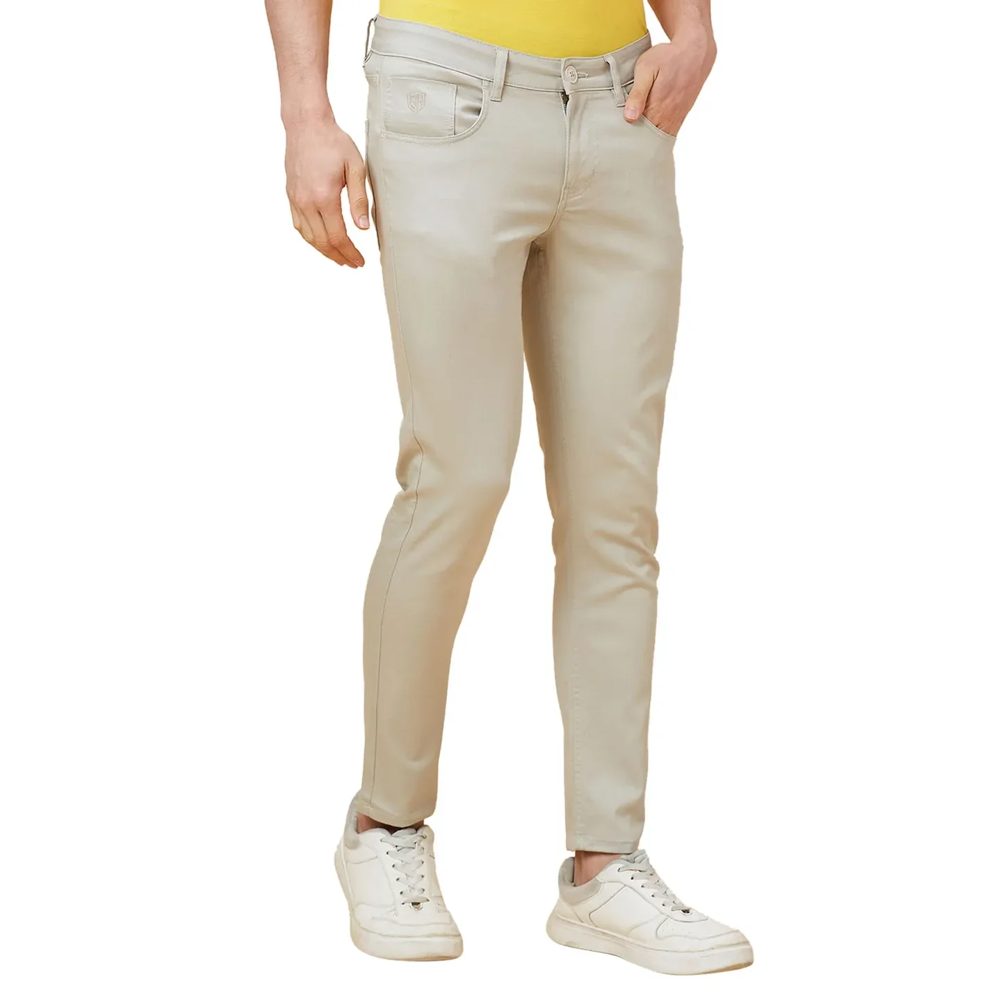 Green Cropped Fit Men's Chinos by Being Human Clothing - Image 4