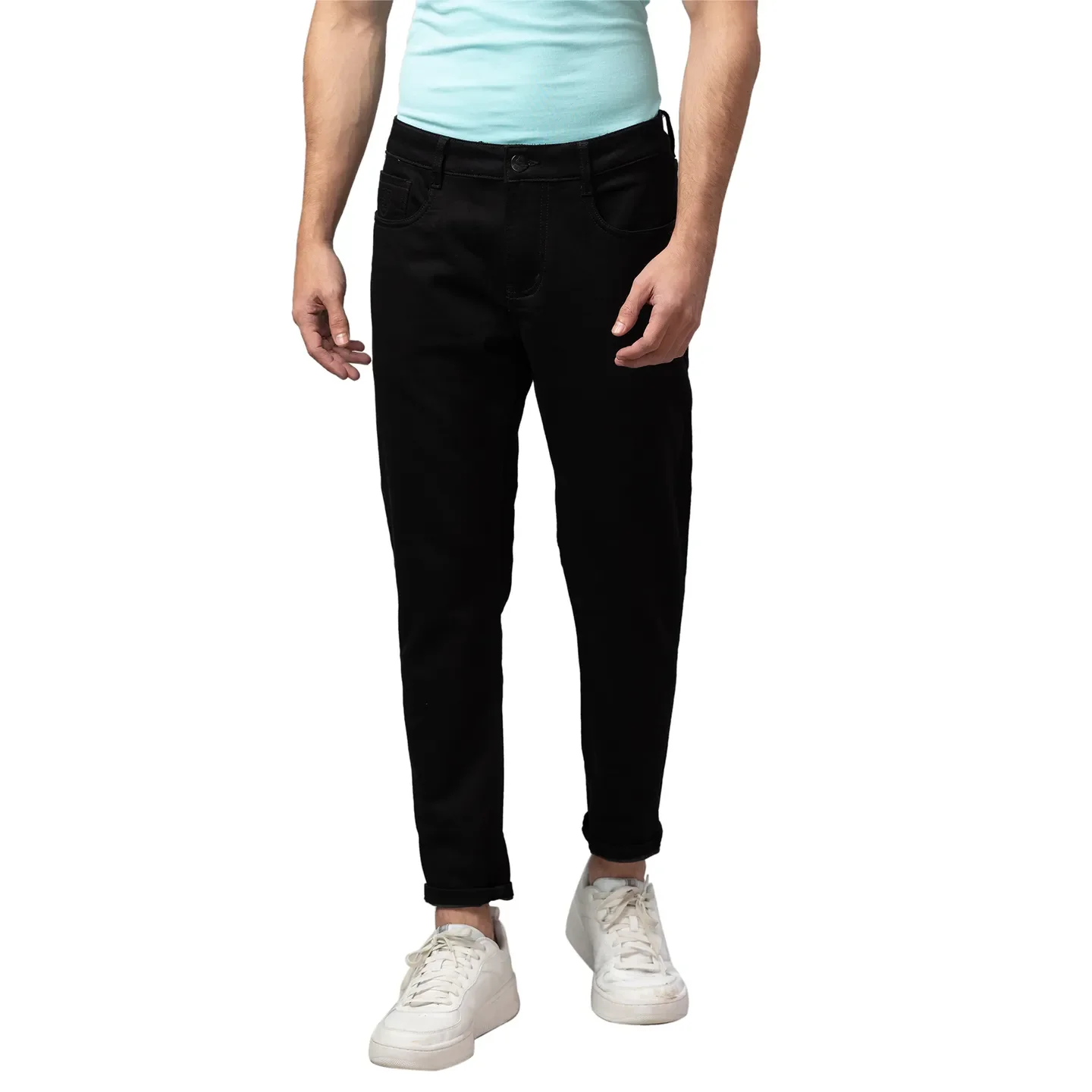 Black Cropped Fit Men's Denims by Being Human Clothing