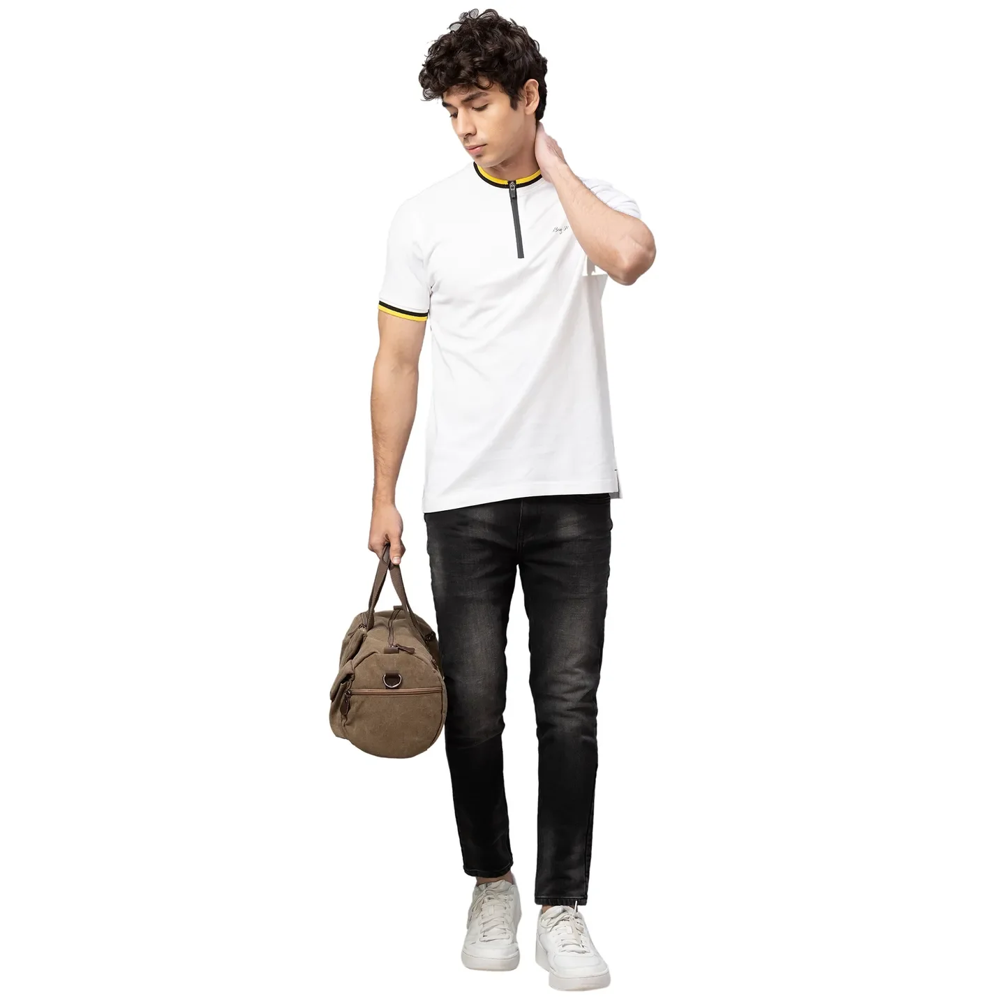 Black Cropped Fit Men's Denims by Being Human Clothing - Image 2