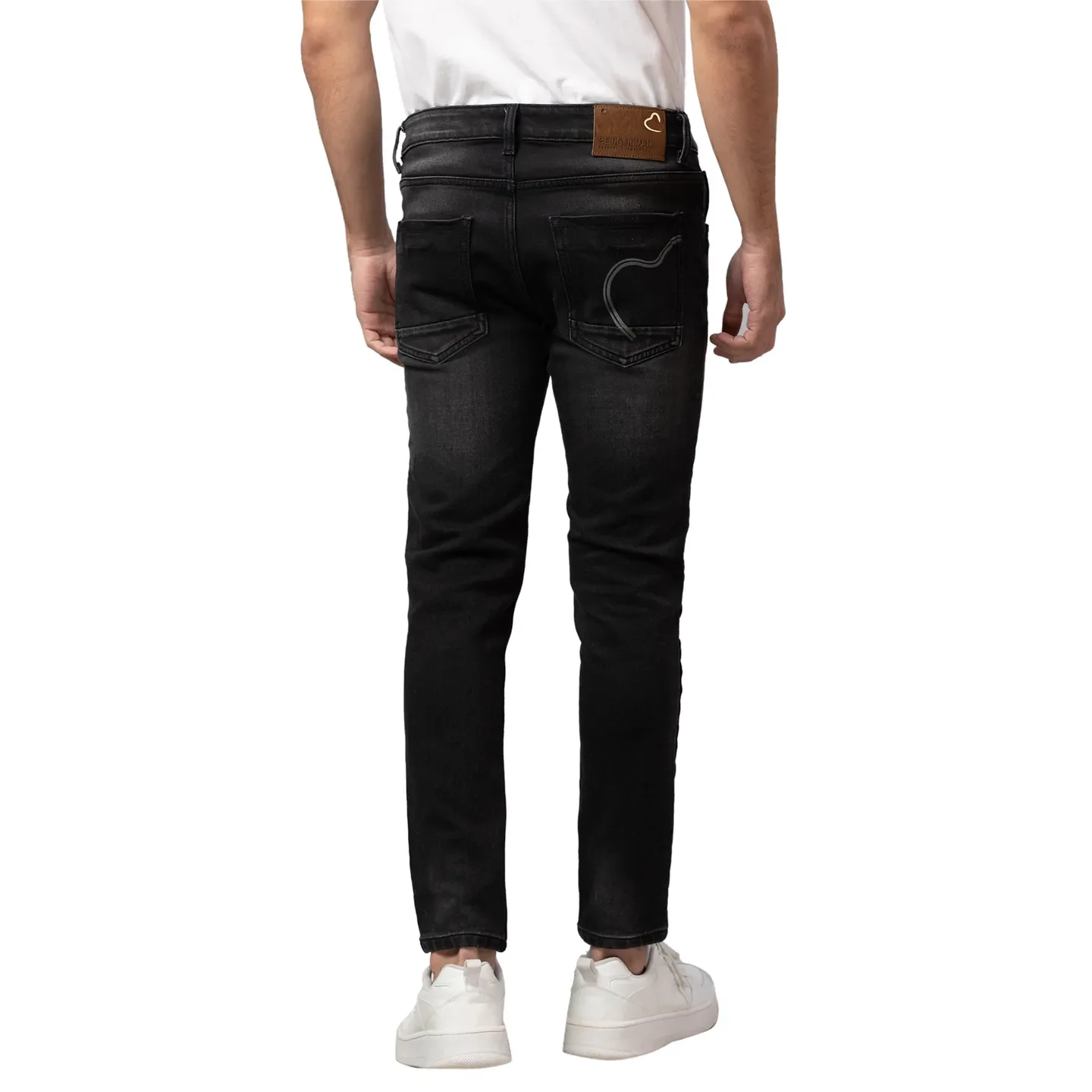 Black Cropped Fit Men's Denims by Being Human Clothing - Image 3