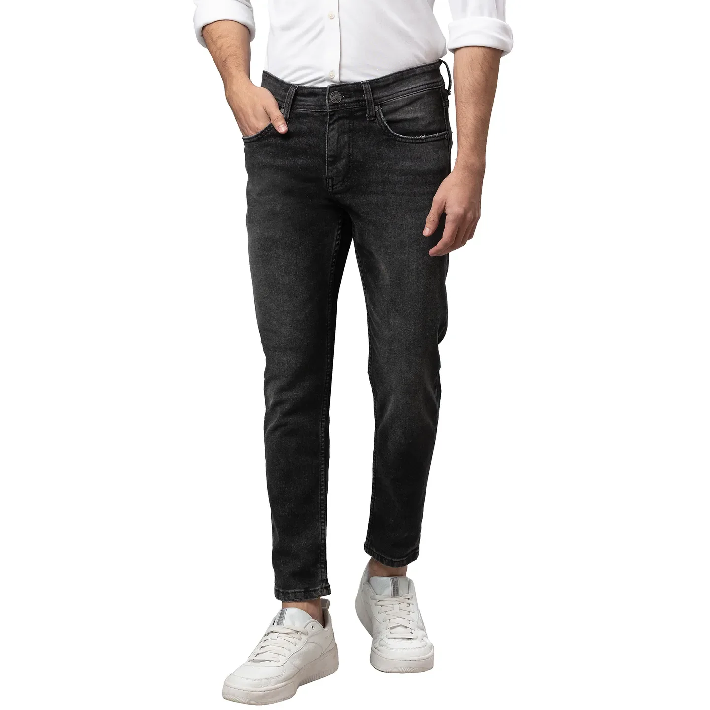 Black Cropped Fit Men's Denims by Being Human Clothing