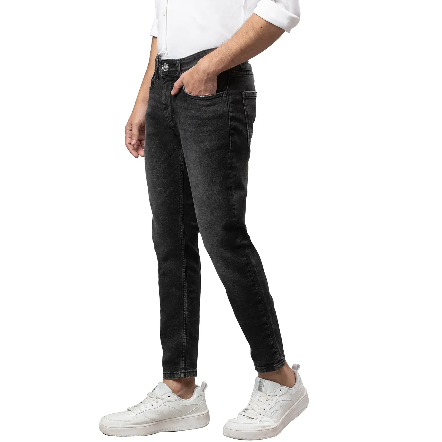 Black Cropped Fit Men's Denims by Being Human Clothing - Image 4