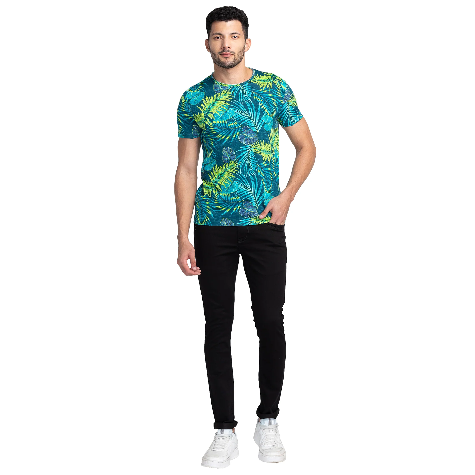 Black Boot Cut Fit Denims For Men By Being Human Clothing - Image 4