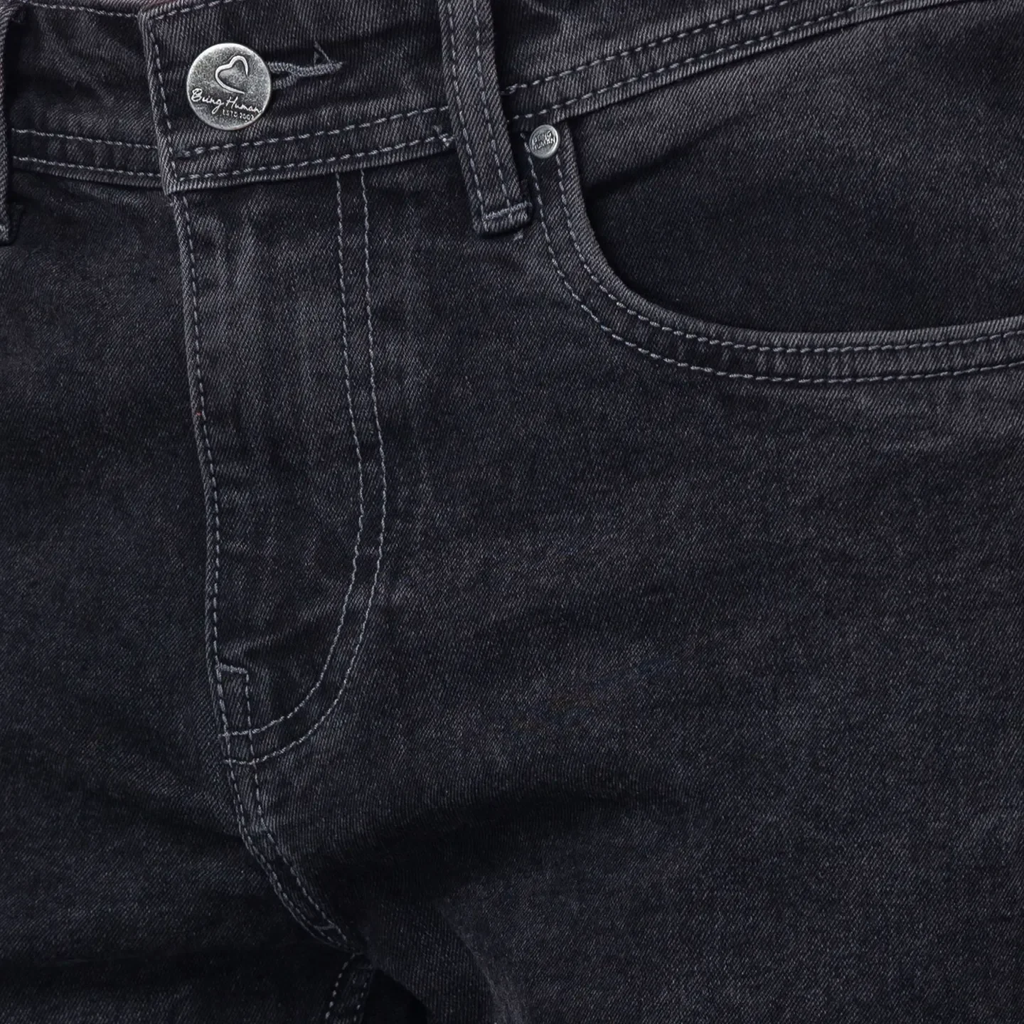 Black Cropped Fit Men's Denims by Being Human Clothing - Image 4