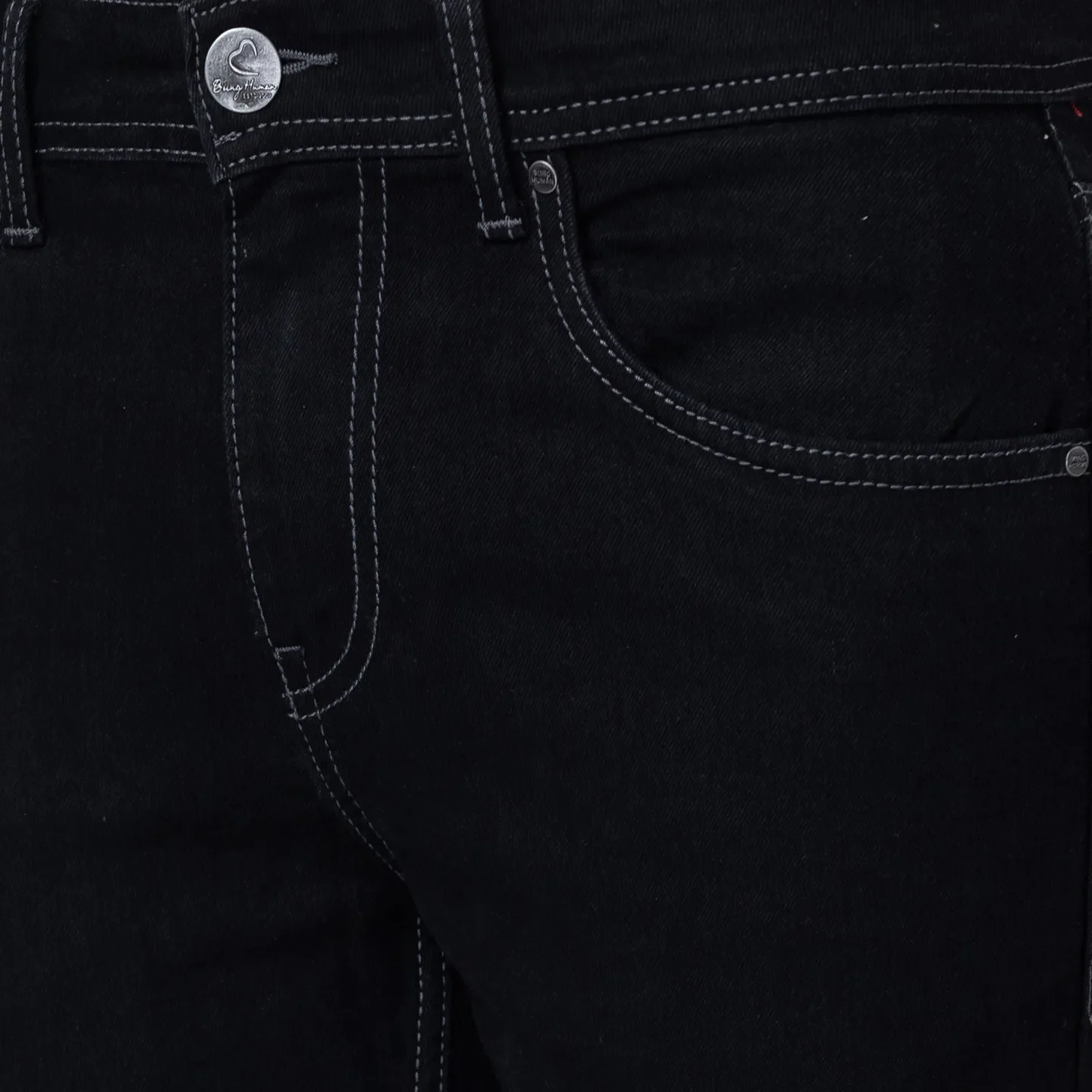 Black Cropped Fit Men's Denims by Being Human Clothing - Image 3