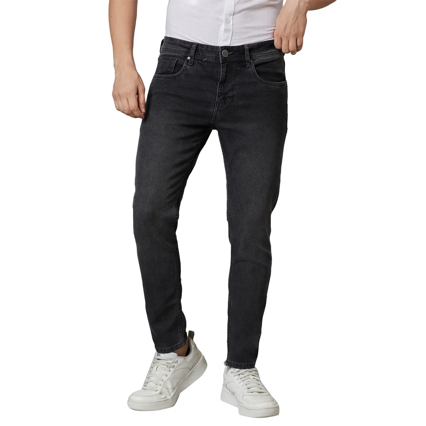 Black Cropped Fit Men's Denims by Being Human Clothing