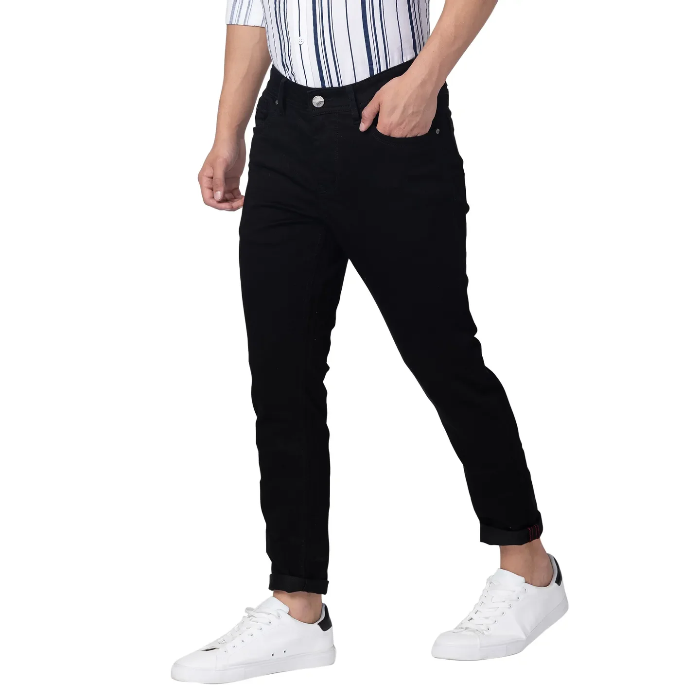 Black Cropped Fit Men's Denims by Being Human Clothing - Image 2
