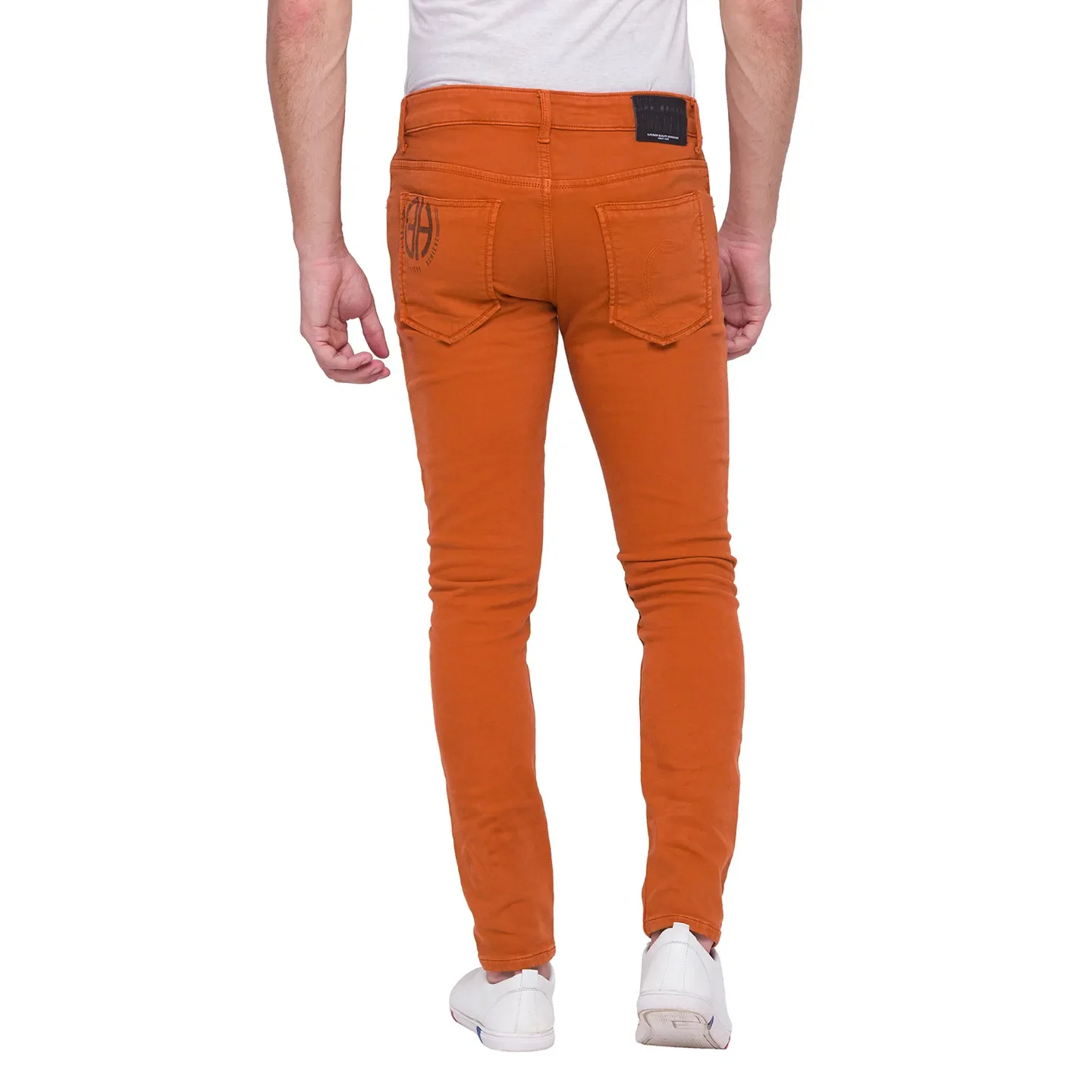 Orange Cropped Fit Men's Denims by Being Human Clothing