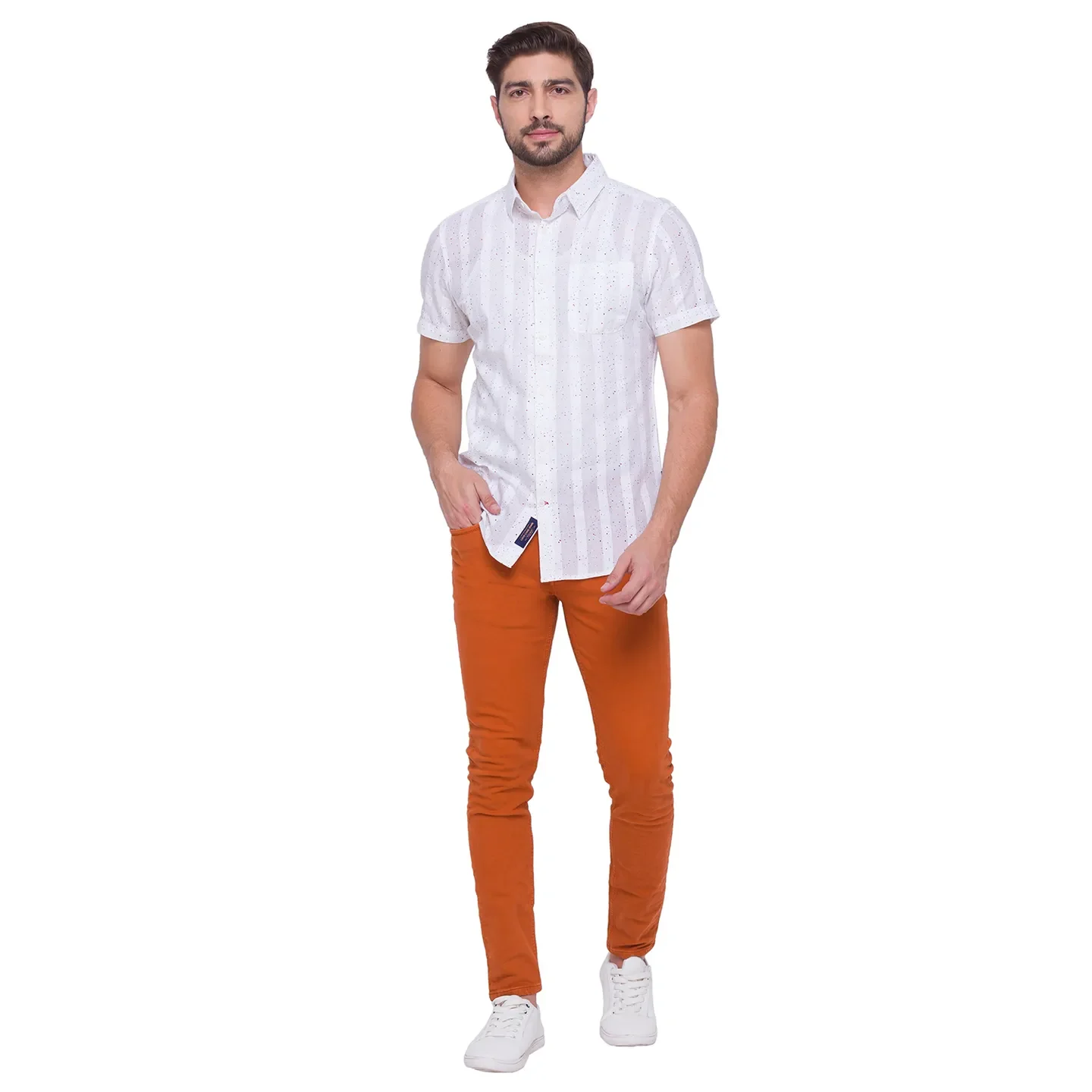 Orange Cropped Fit Men's Denims by Being Human Clothing - Image 5