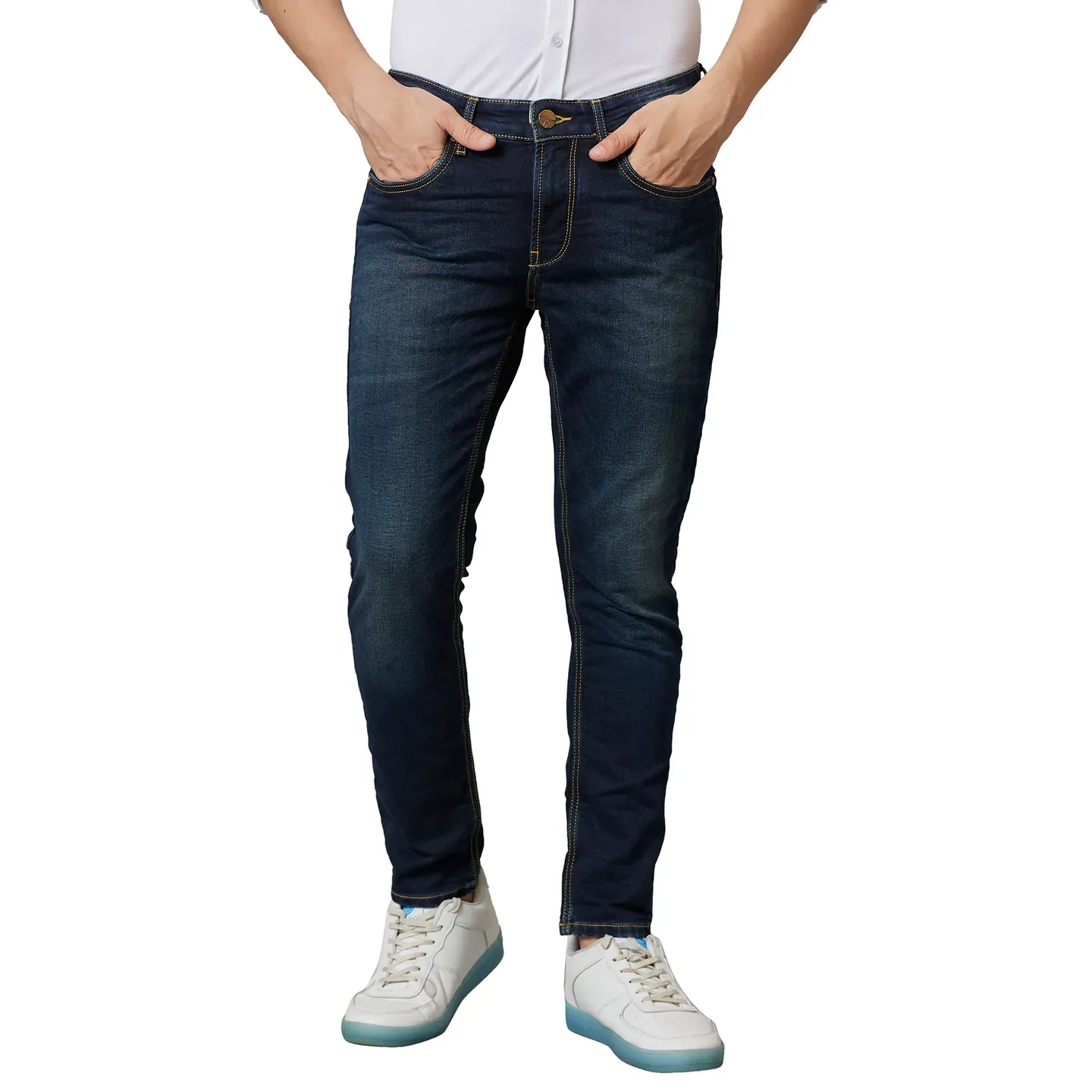 Blue Cropped Fit Men's Denims by Being Human Clothing