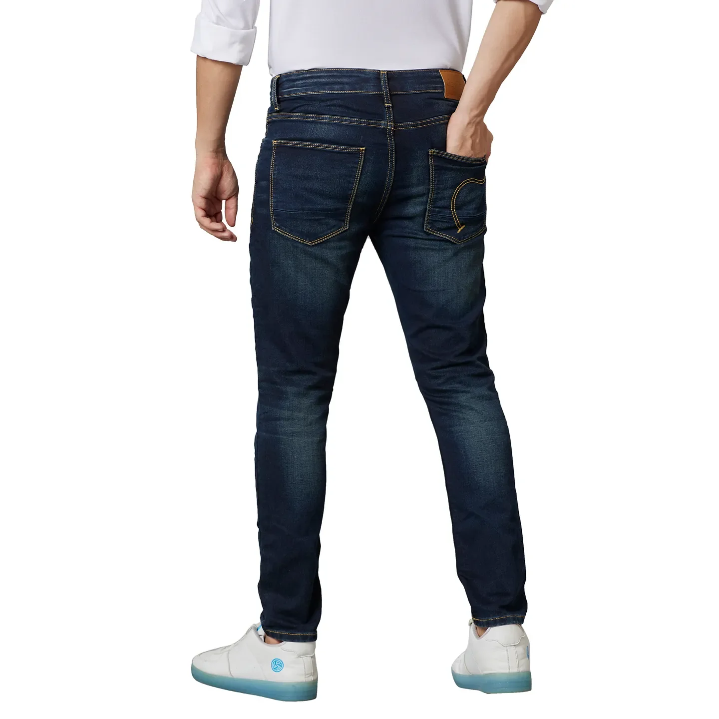 Blue Cropped Fit Men's Denims by Being Human Clothing - Image 2