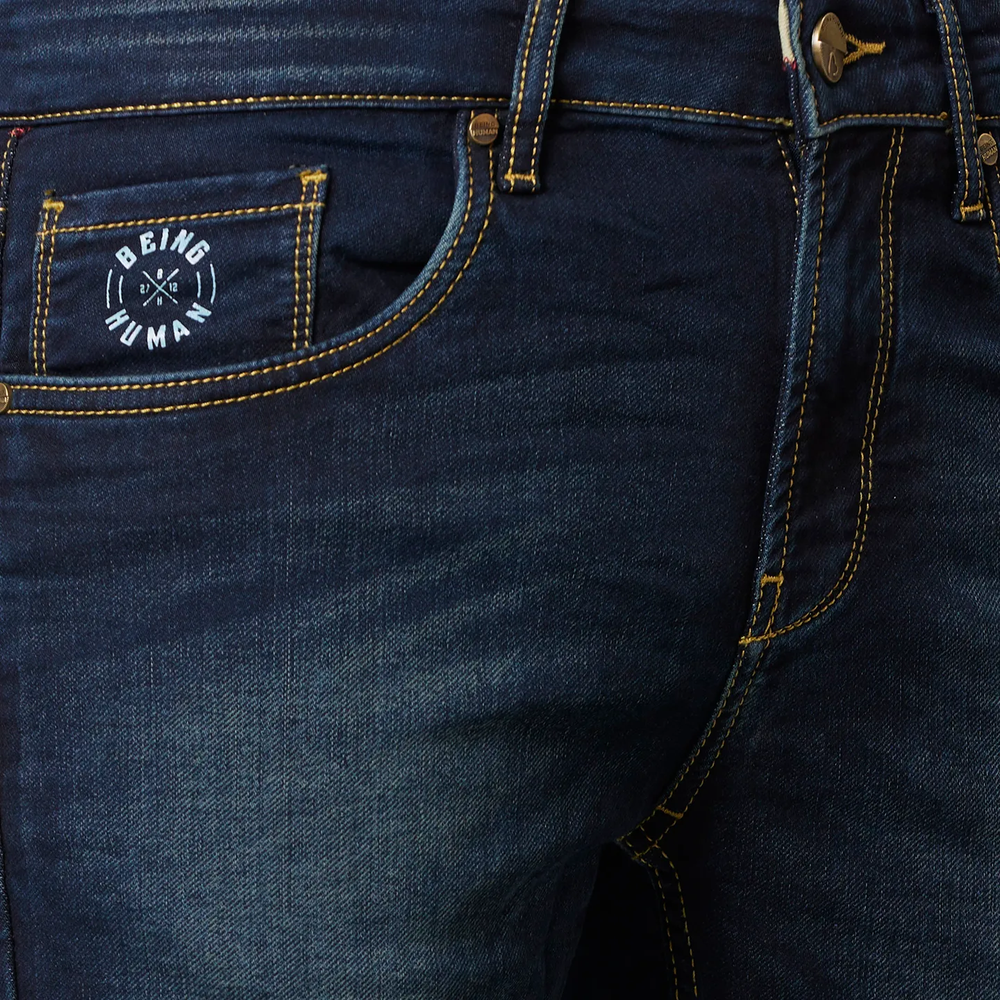 Blue Cropped Fit Men's Denims by Being Human Clothing - Image 4