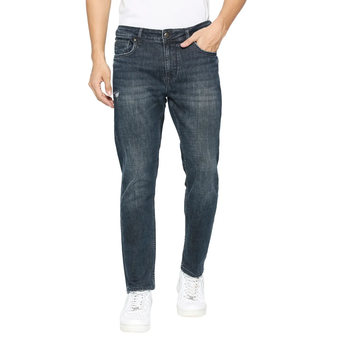 Blue Cropped Fit Men's Denims by Being Human Clothing