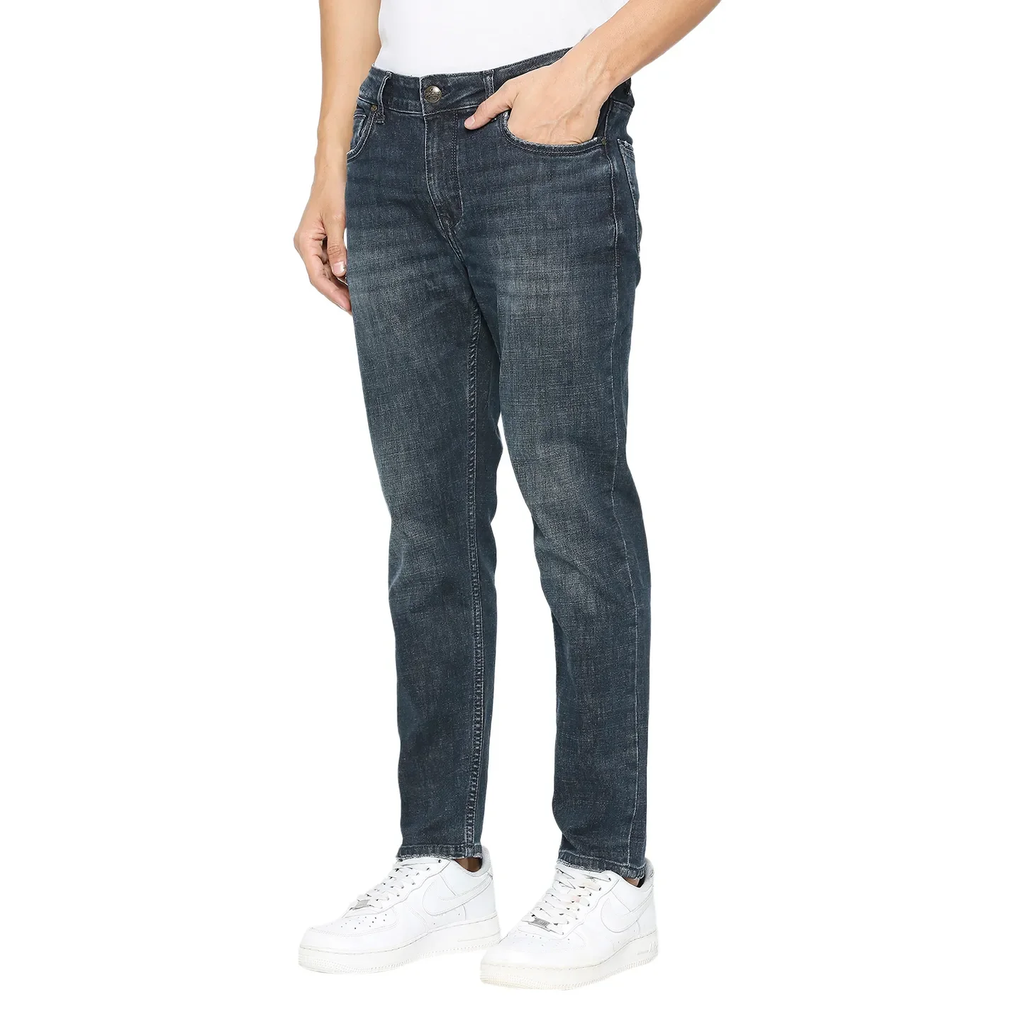 Blue Cropped Fit Men's Denims by Being Human Clothing - Image 2