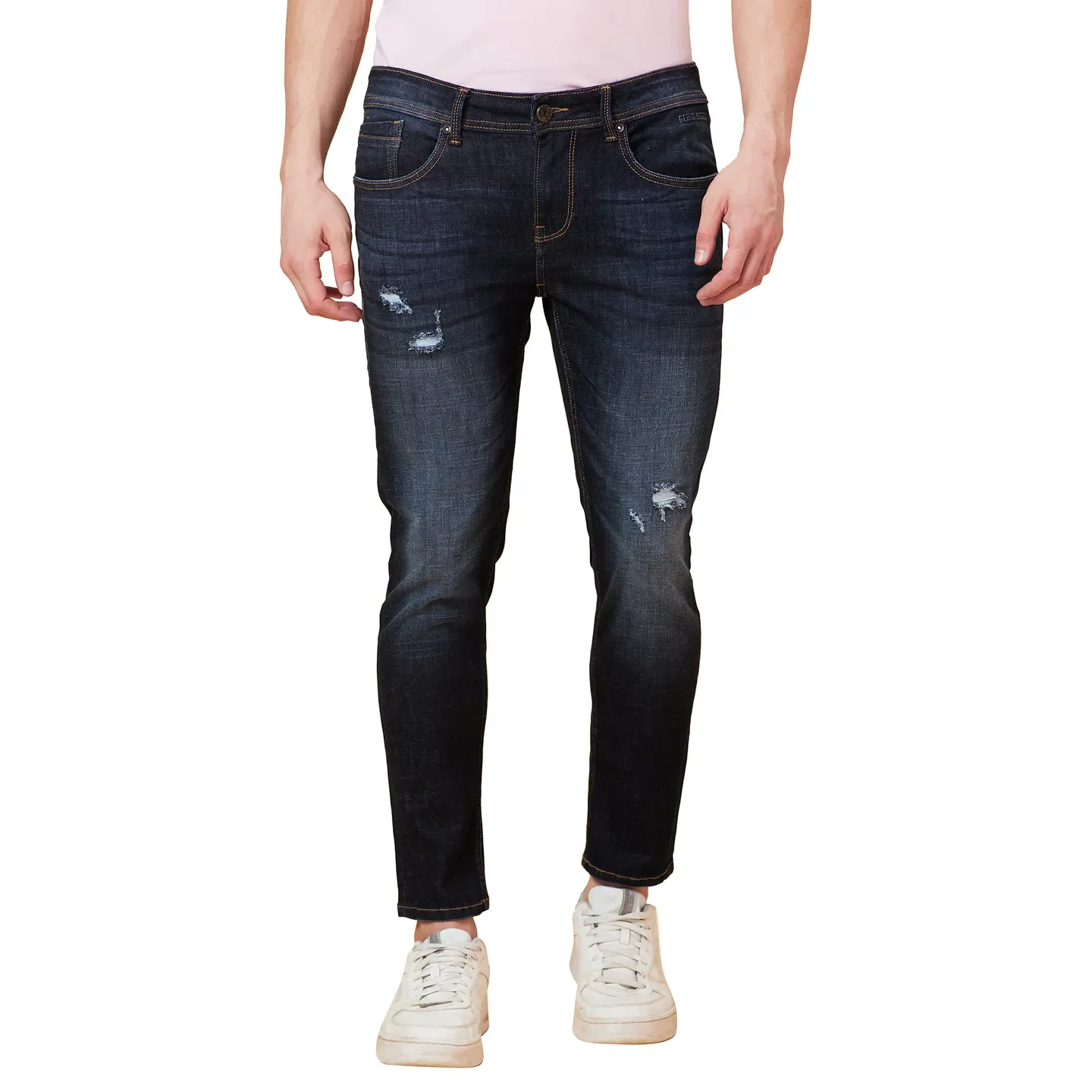 Blue Cropped fit Men's Denims by Being Human Clothing
