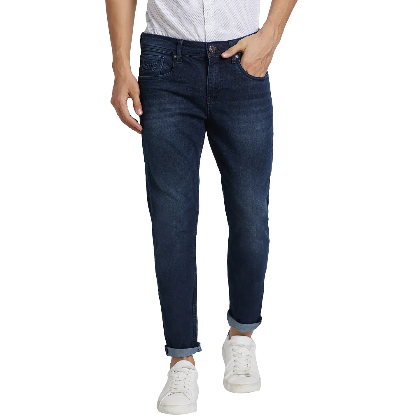 Blue Cropped Fit Men's Denims by Being Human Clothing