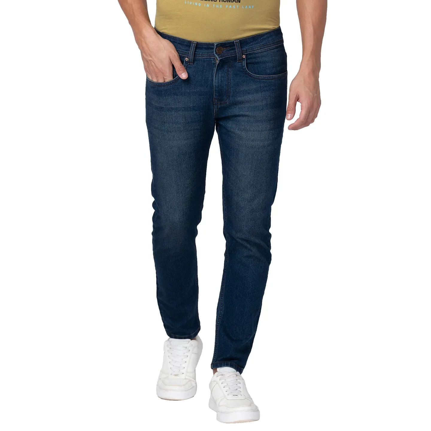 Blue Cropped Fit Men's Denims by Being Human Clothing