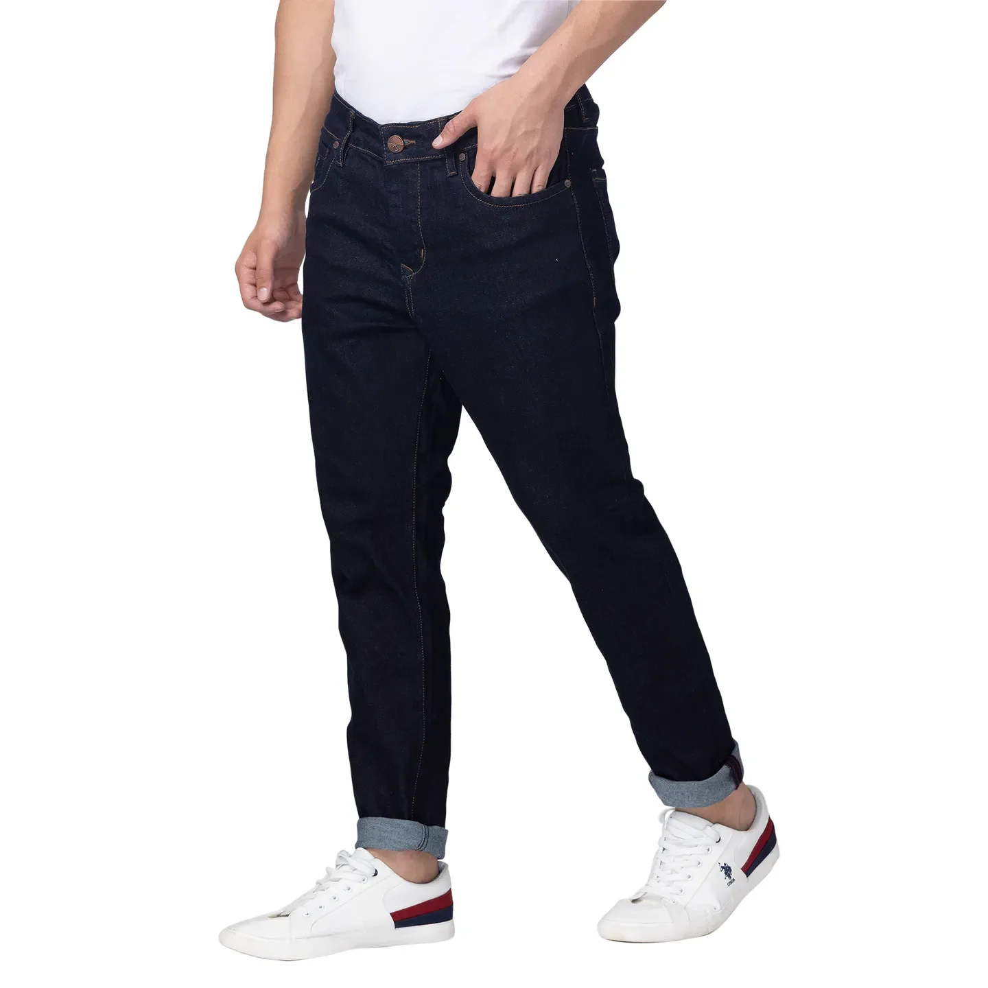 Blue Cropped Fit Men's Denims by Being Human Clothing - Image 2