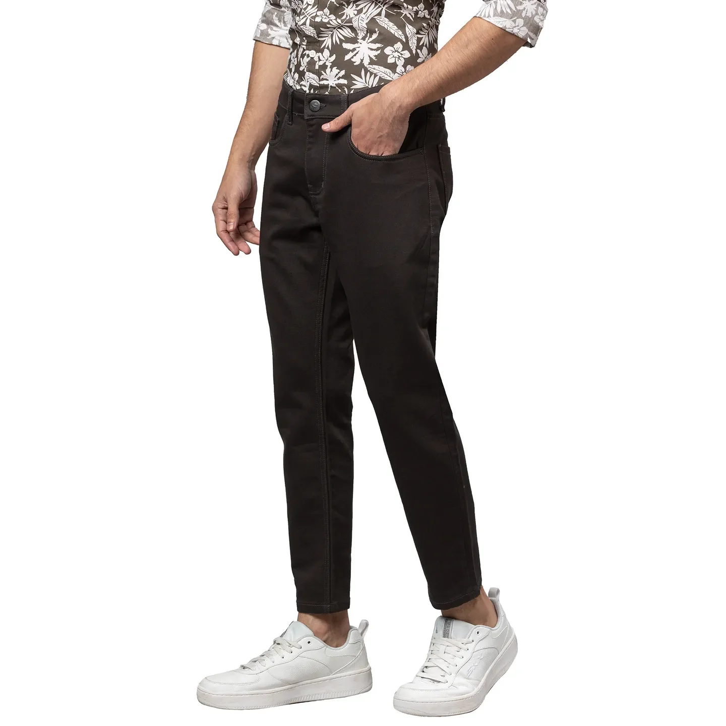 Grey Cropped Fit Men's Denims by Being Human Clothing - Image 4