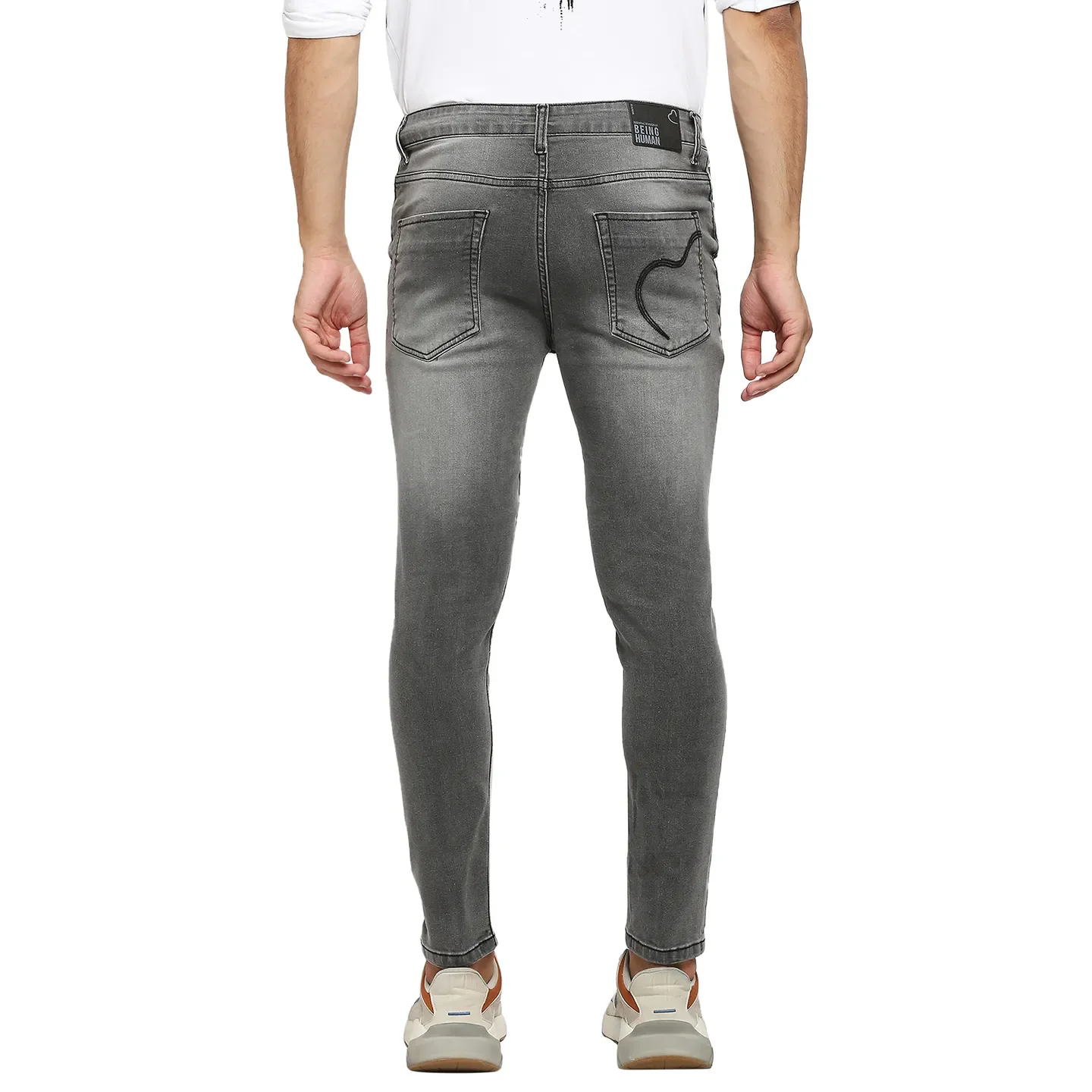 Grey Cropped Fit Men's Denims by Being Human Clothing - Image 4