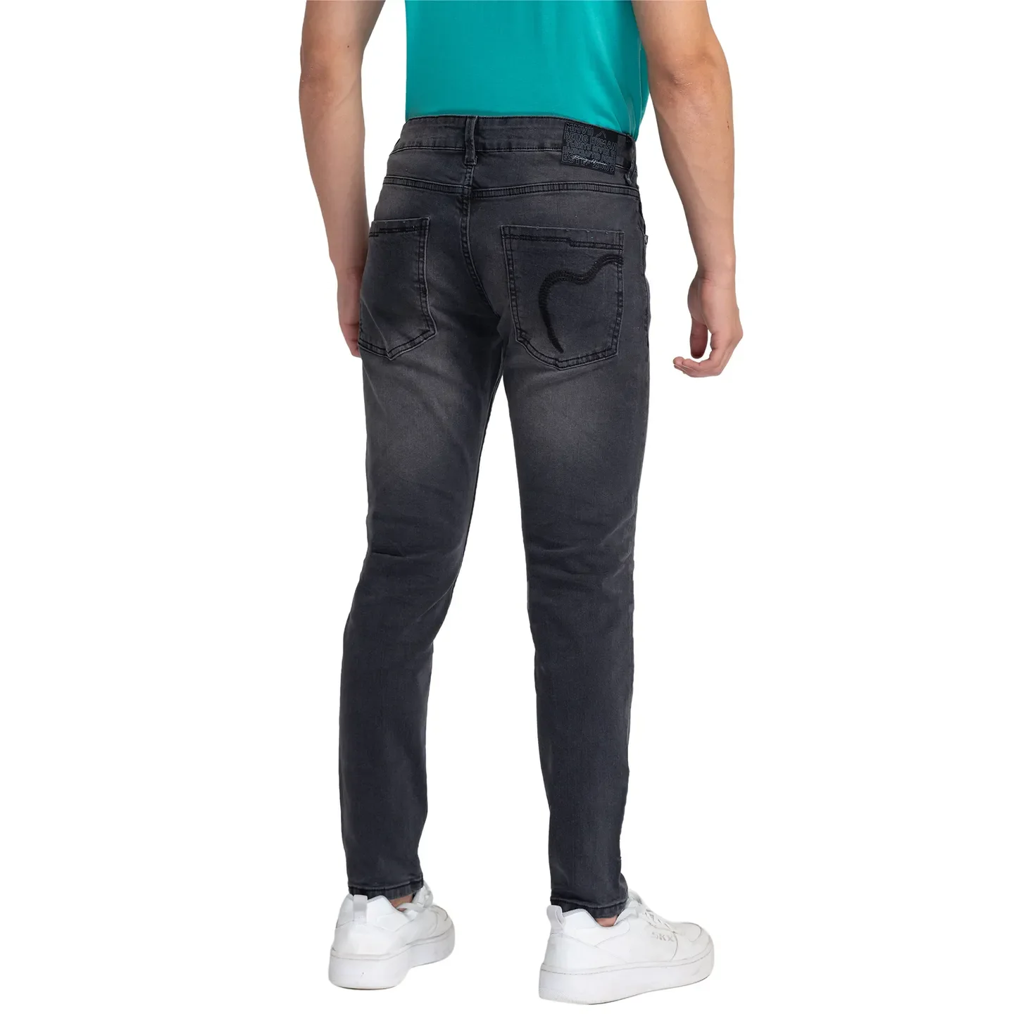 Grey Cropped Fit Denims For Men By Being Human Clothing - Image 3