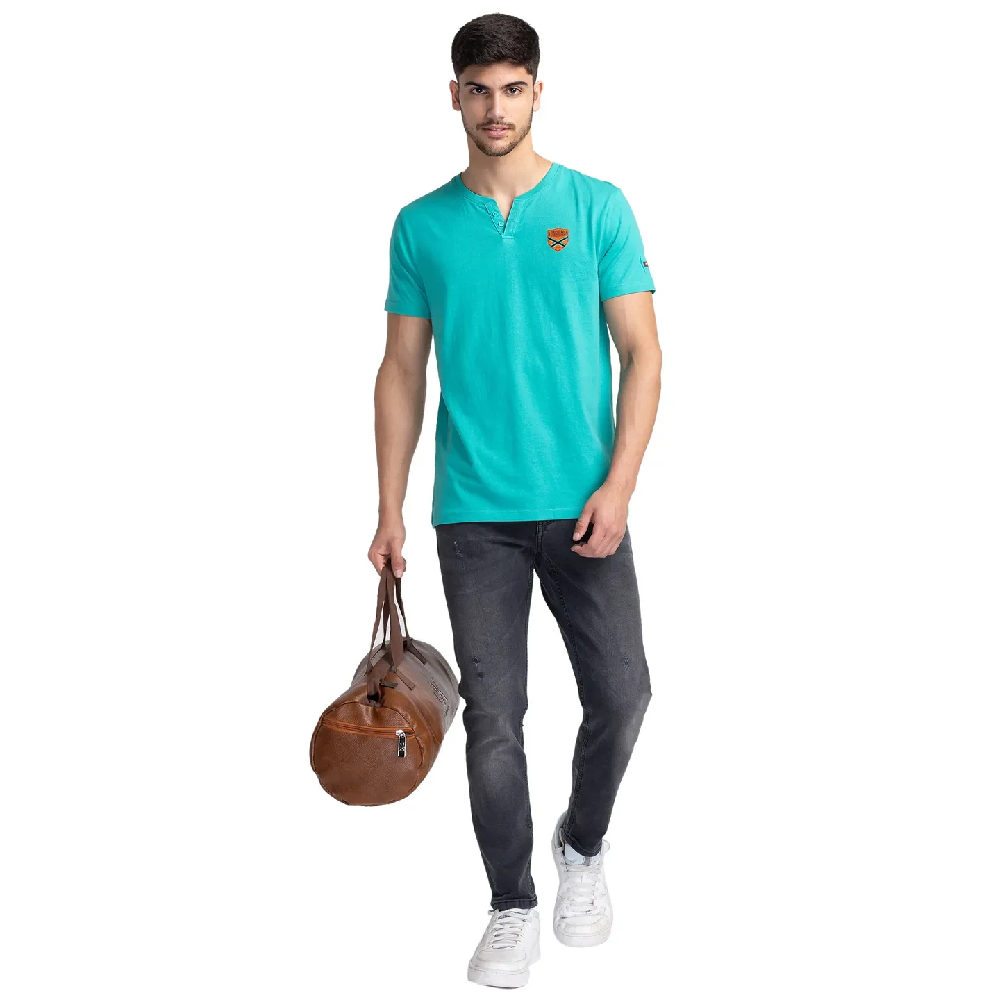 Grey Cropped Fit Denims For Men By Being Human Clothing - Image 6