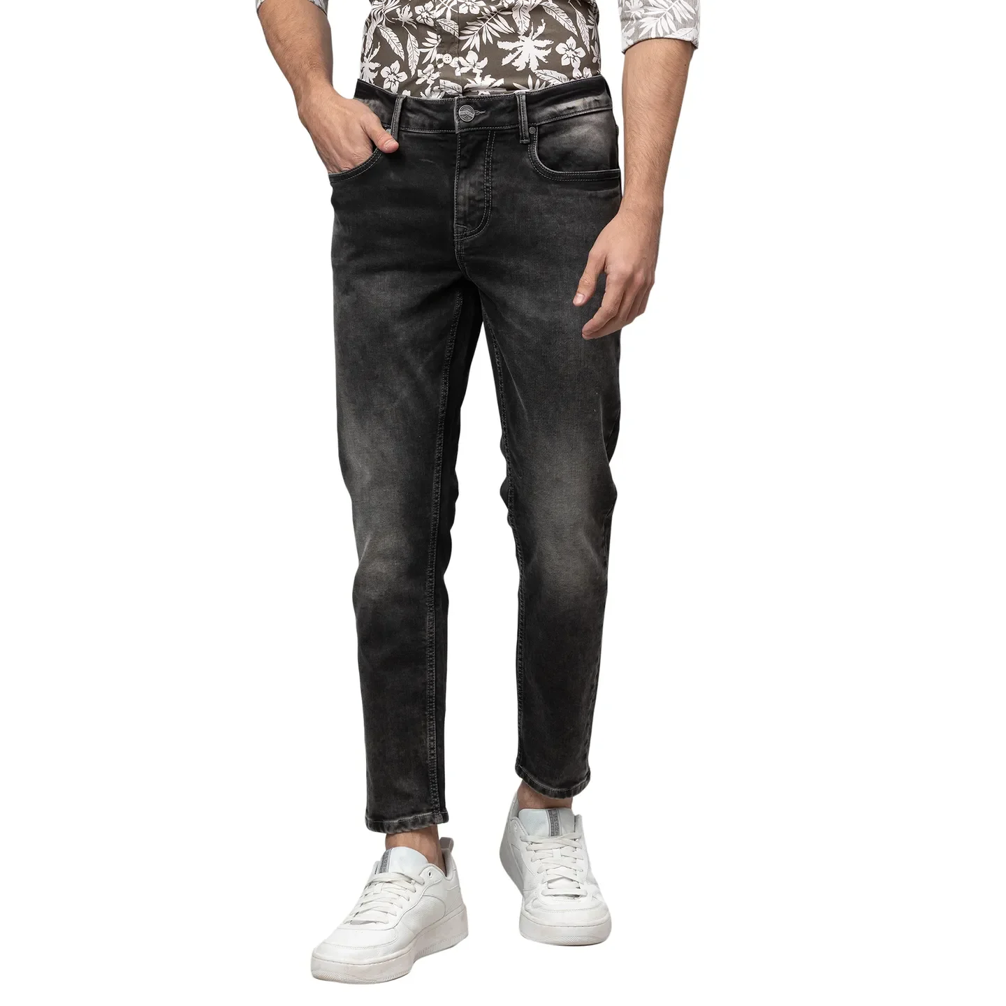 Grey Cropped Fit Men's Denims by Being Human Clothing
