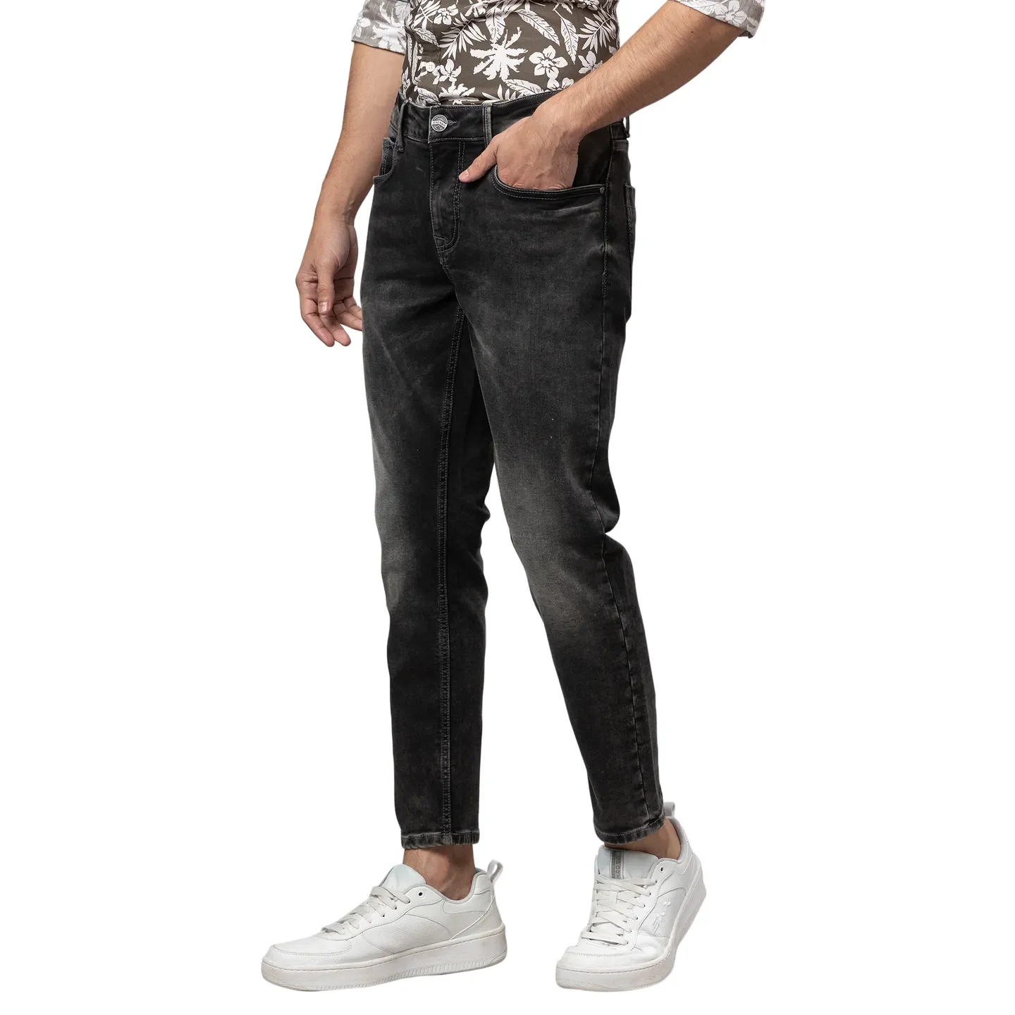 Grey Cropped Fit Men's Denims by Being Human Clothing - Image 4