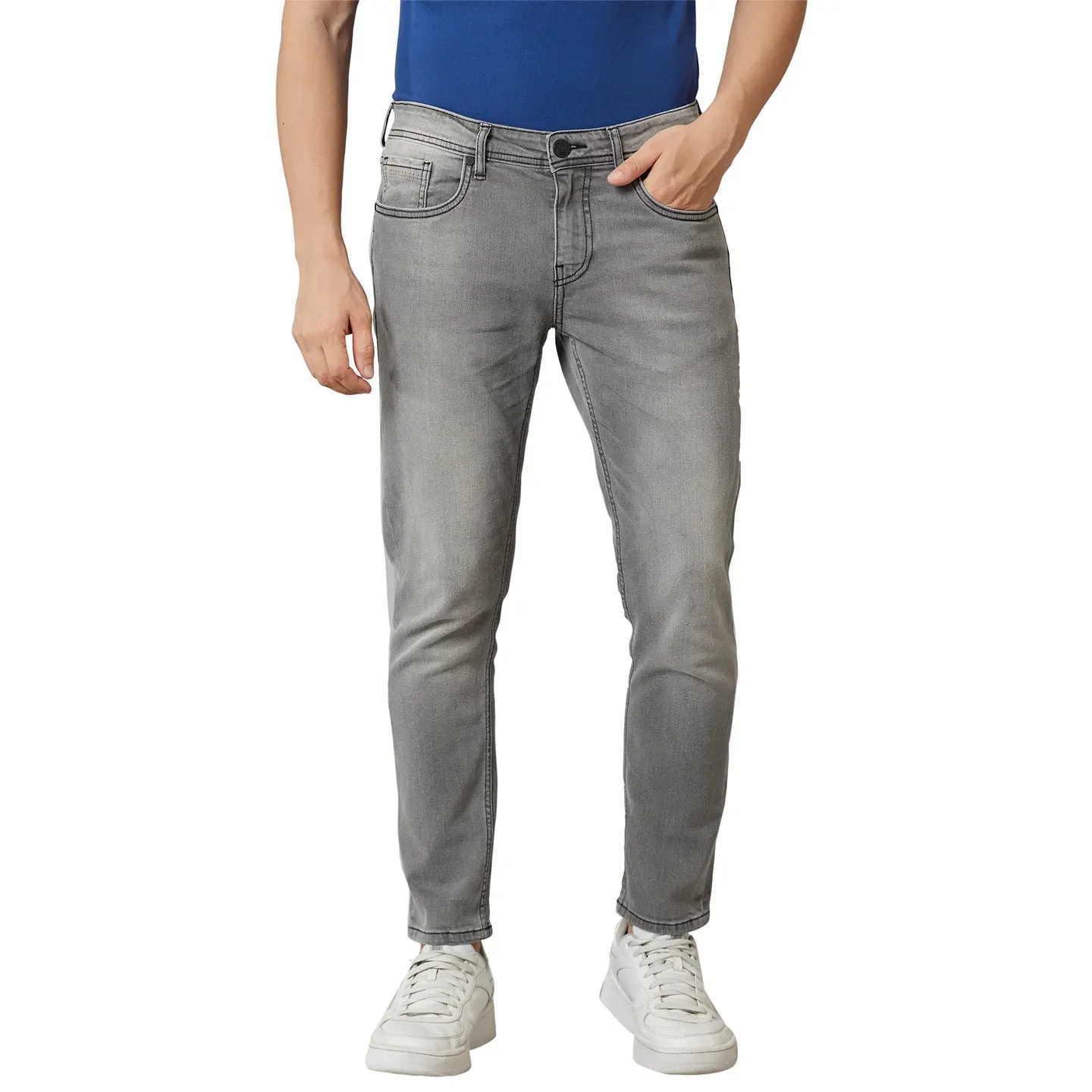 Grey Cropped Fit Men's Denims by Being Human Clothing