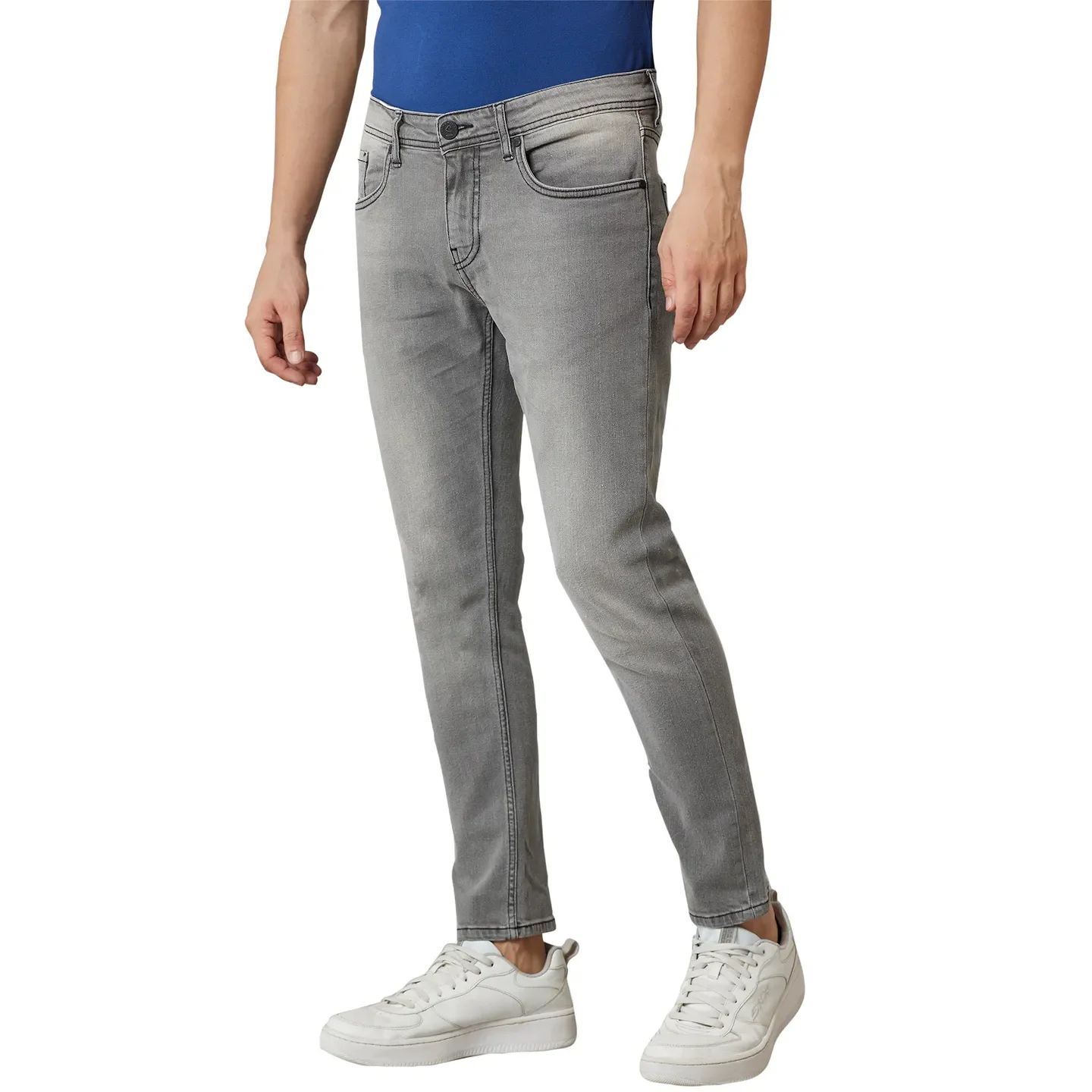 Grey Cropped Fit Men's Denims by Being Human Clothing - Image 3