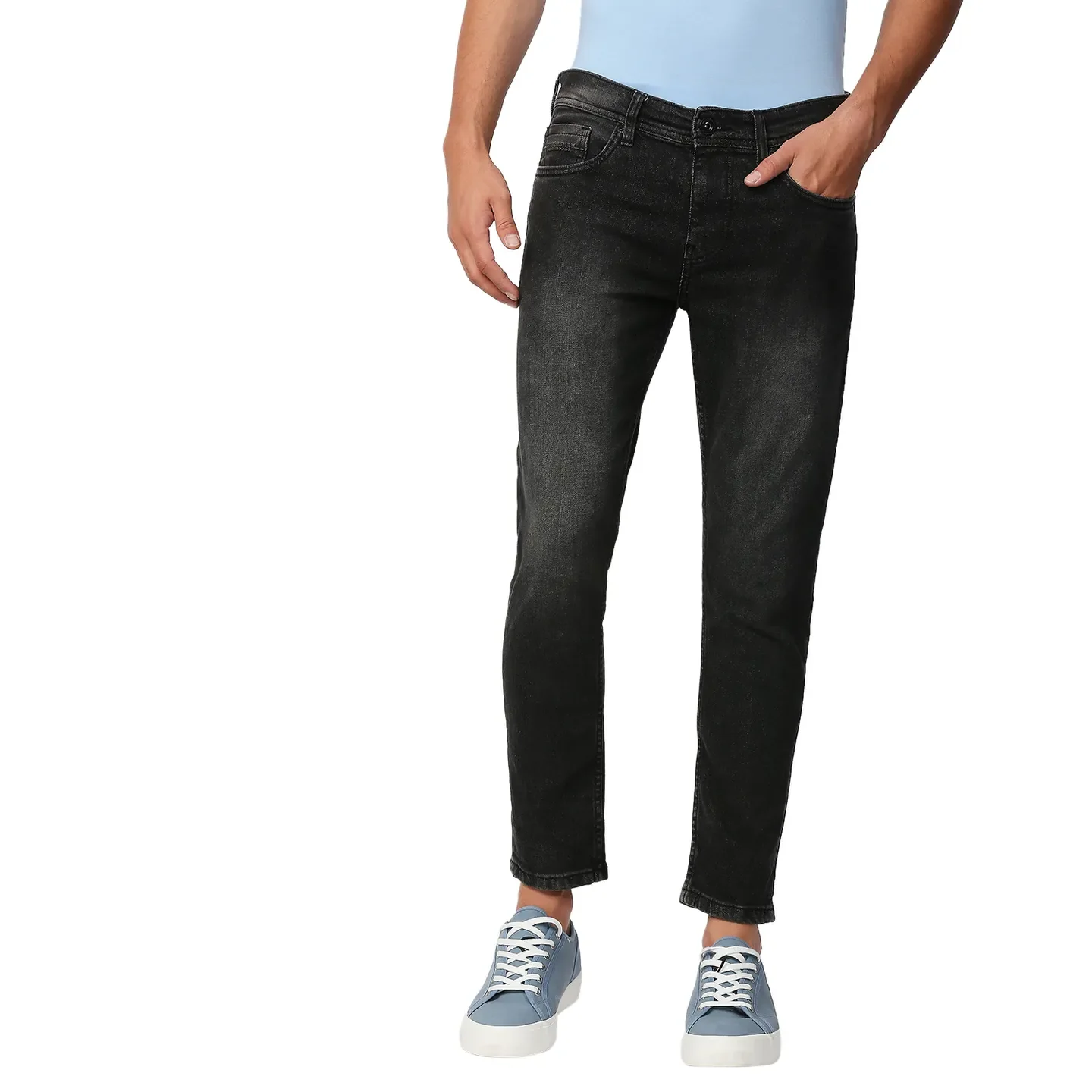 Grey Cropped Fit Men's Denims by Being Human Clothing