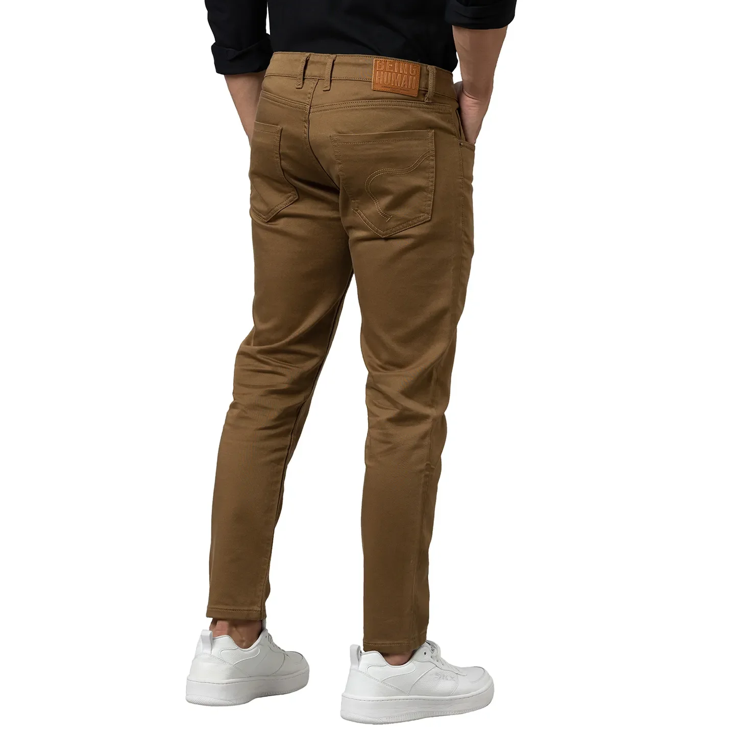 Khaki Boot Cut Fit Denims For Men By Being Human Clothing - Image 3