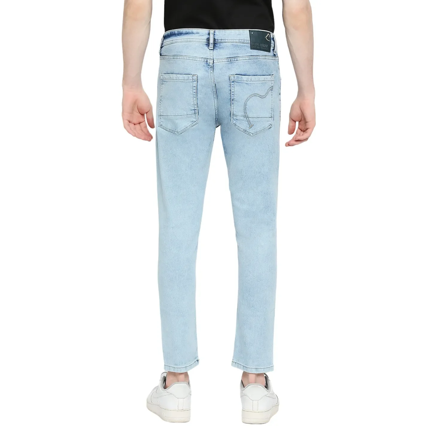 Blue Cropped Fit Men's Denims by Being Human Clothing - Image 4
